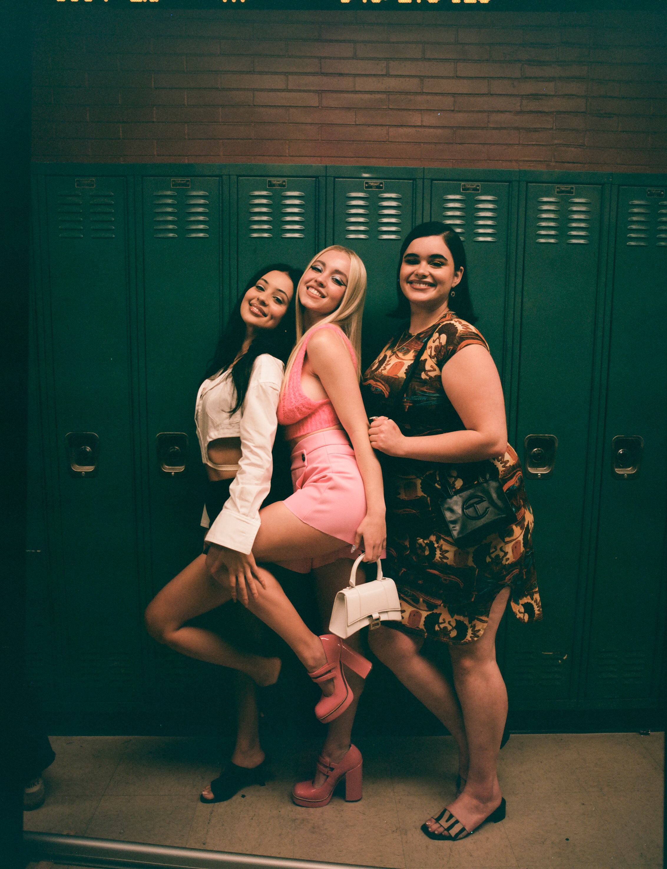Alexa Demie, Sydney Sweeney and Barbie Ferreira pose for the rocker