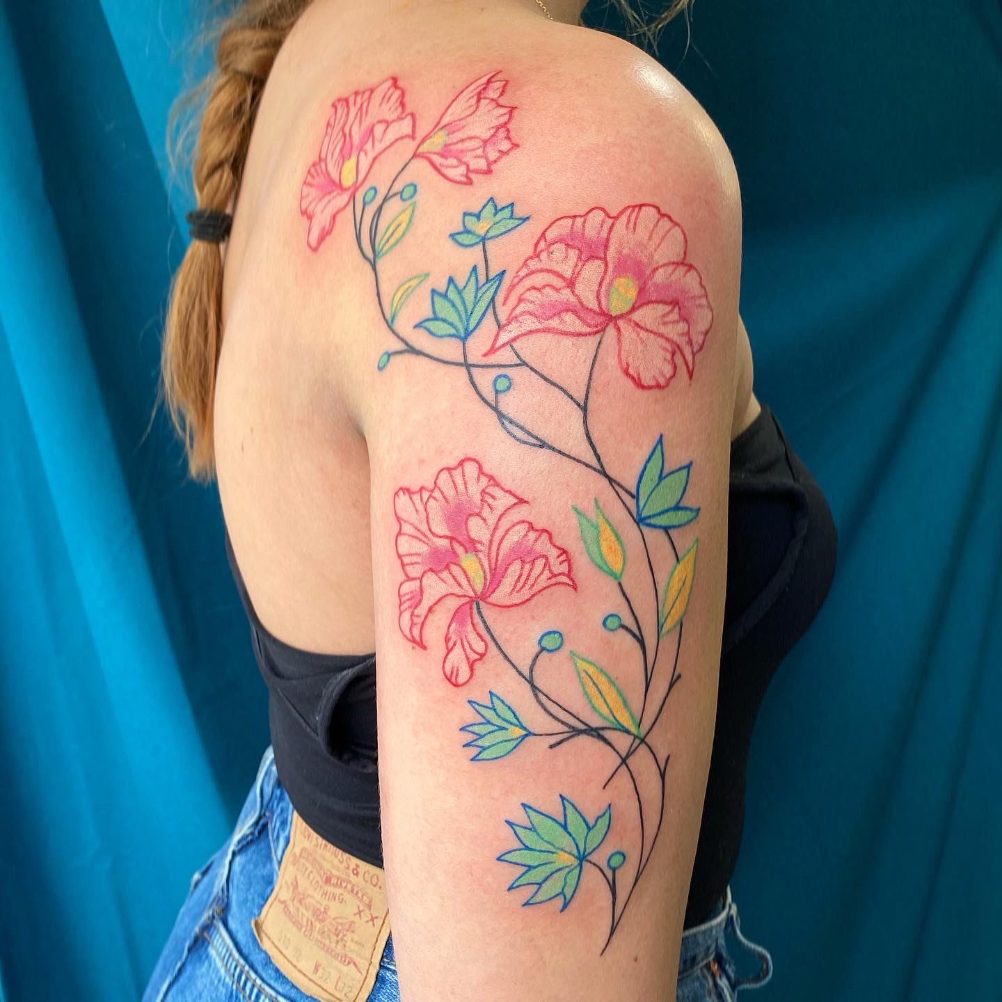 nicoz balboa tatuaggio fiori rosa