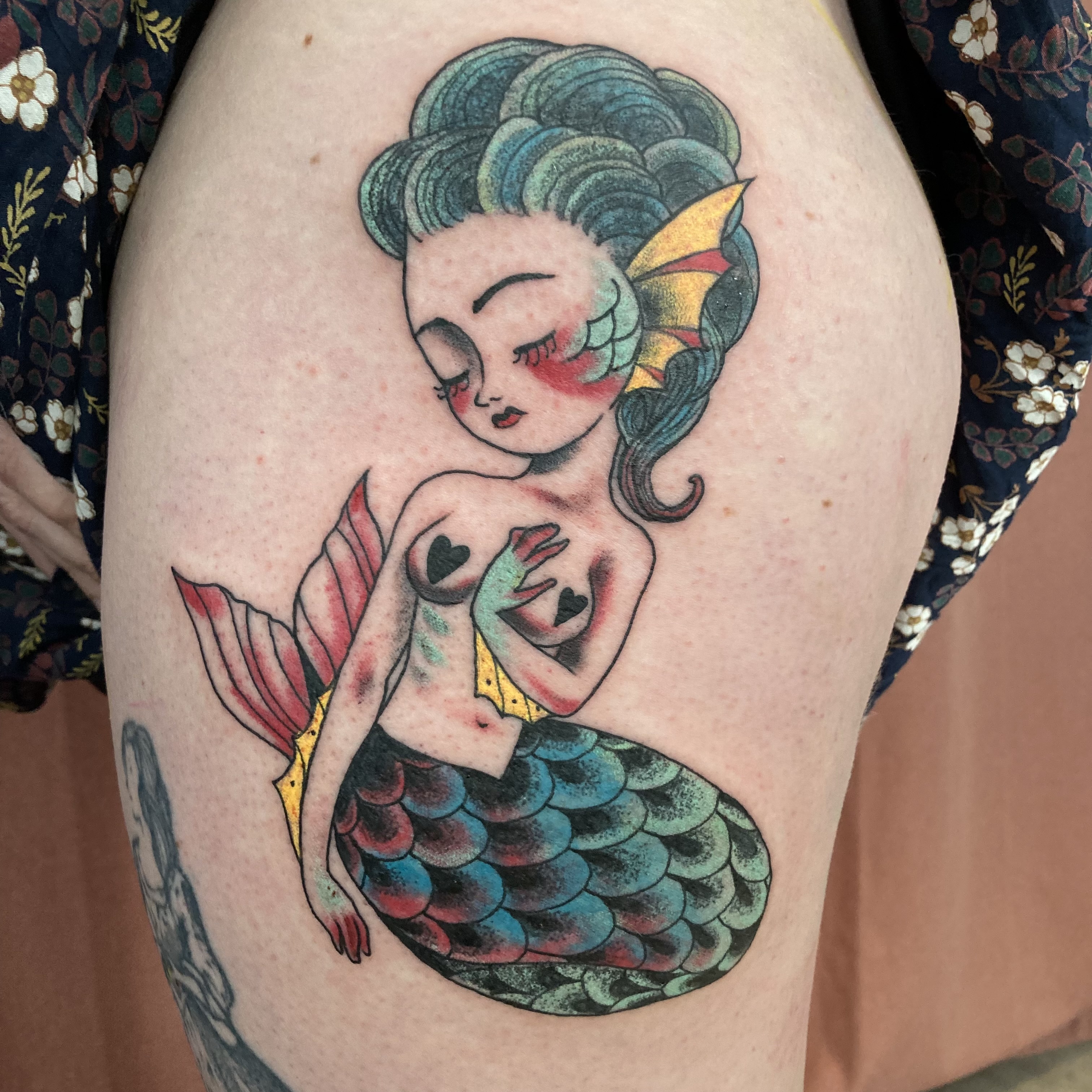 nicoz balboa tatuaggio sirena con coda scura