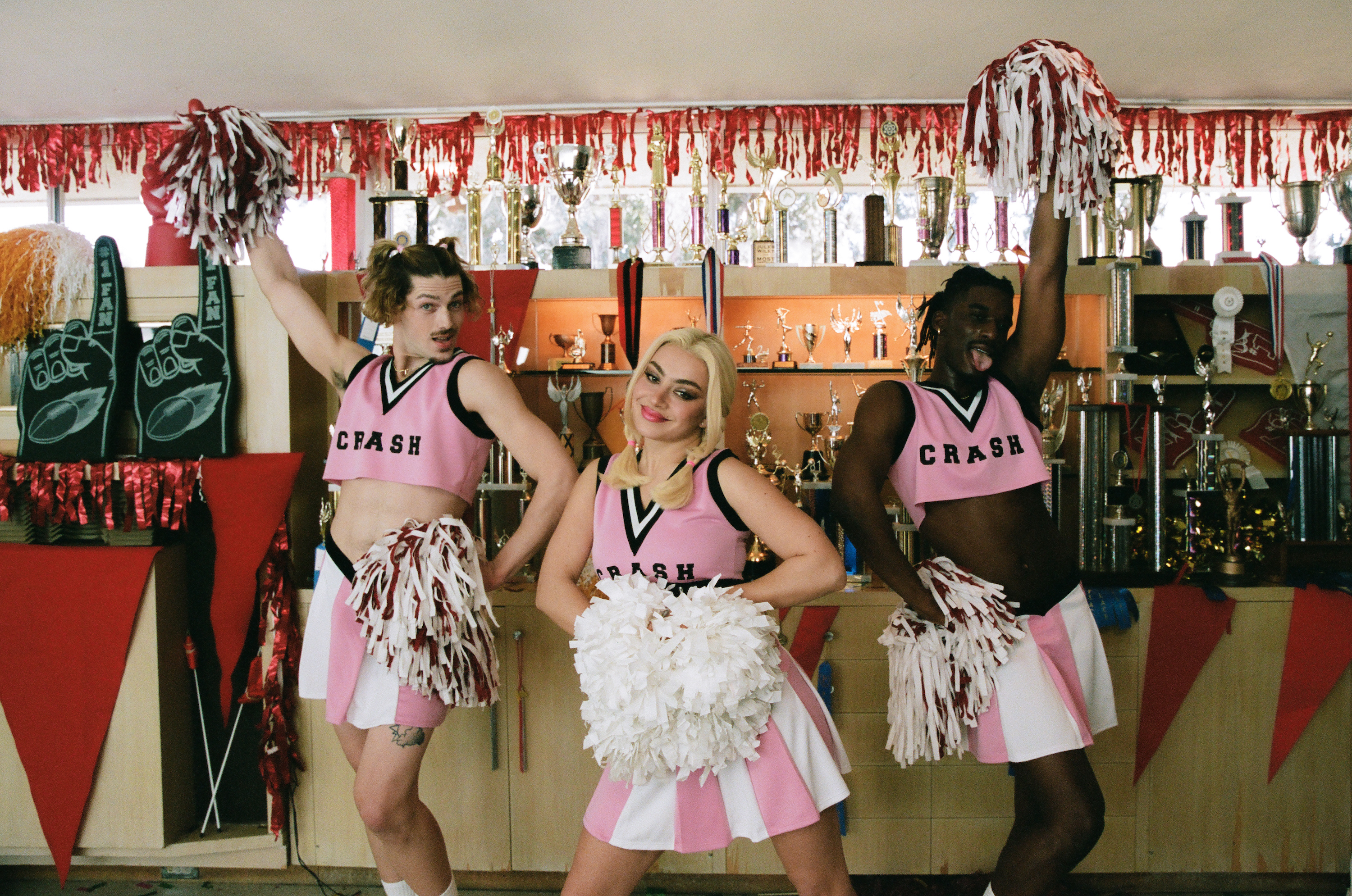 Charli XCX in a cheerleading outfit in the Used To Know Me music video