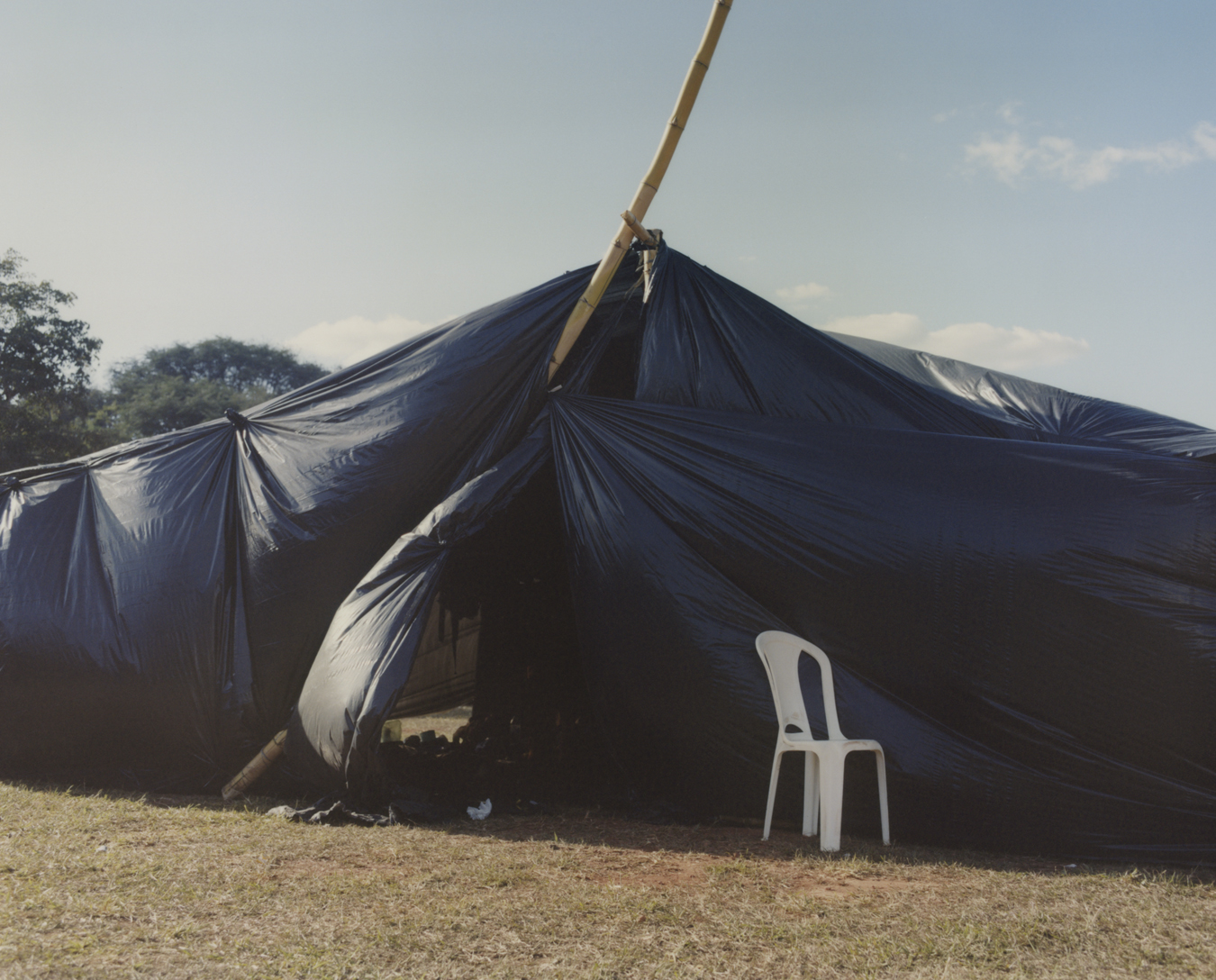 tent at the protests for indigenous people in Brasília