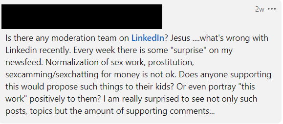 lucratoare sexuala pe Linkedin