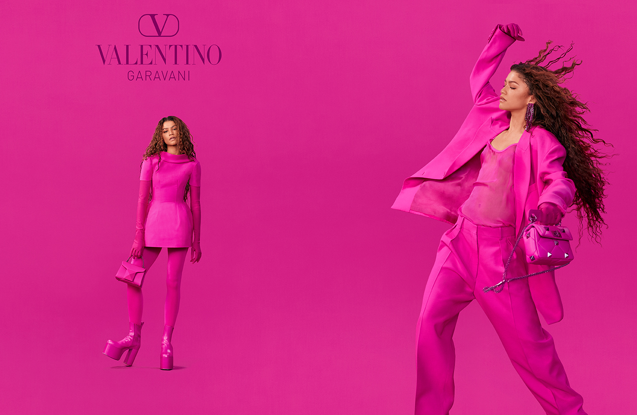 valentino's AW22 campaign featuring zendaya