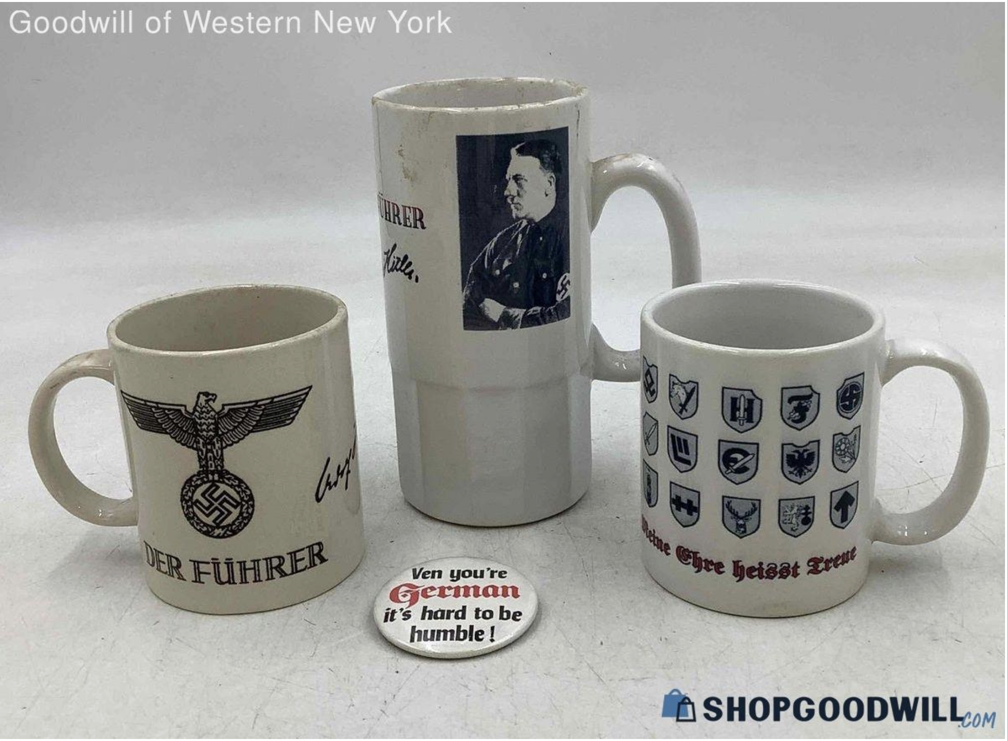A screenshot of the Goodwill sale page featuring Nazi memorabilia.