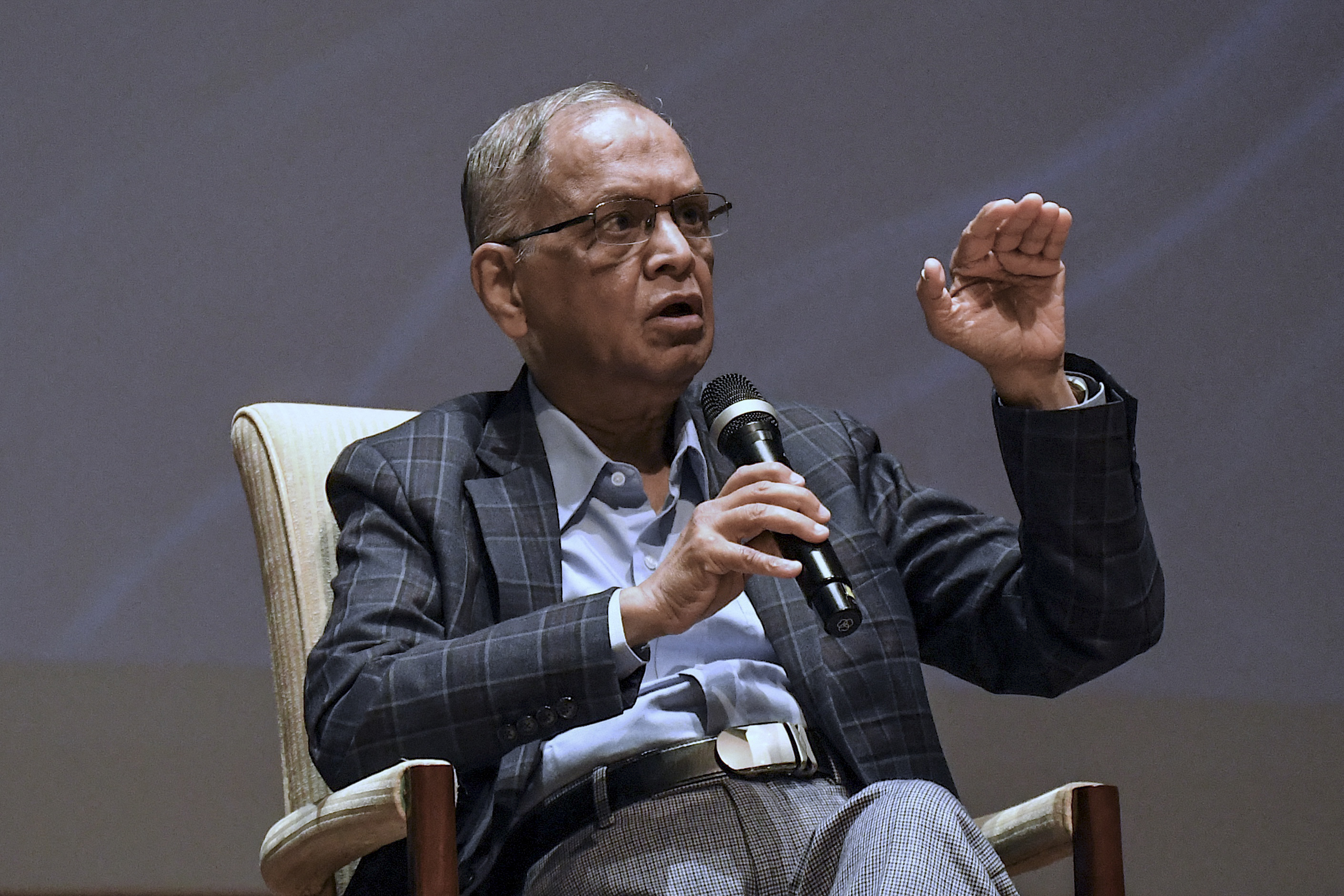 Narayana Murthy, salah satu pendiri Infosys di India. Foto: Manjunath Kiran / AFP