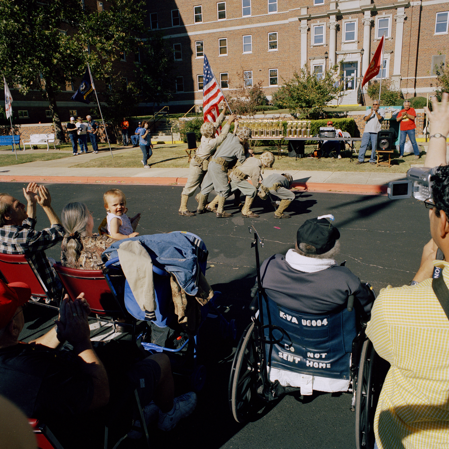 A veteran's day parade in Texas in the mid-2000s