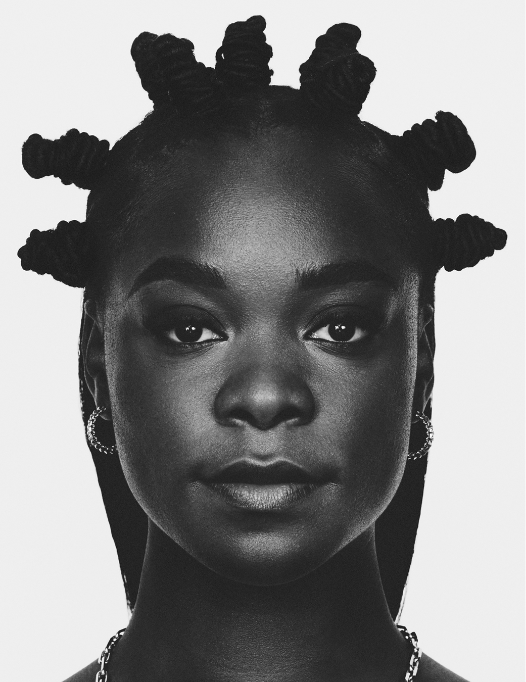 Portrait of Ayanna photographed by Dale Cutts for i-D’s The Royalty Issue, no. 370, Winter 2022