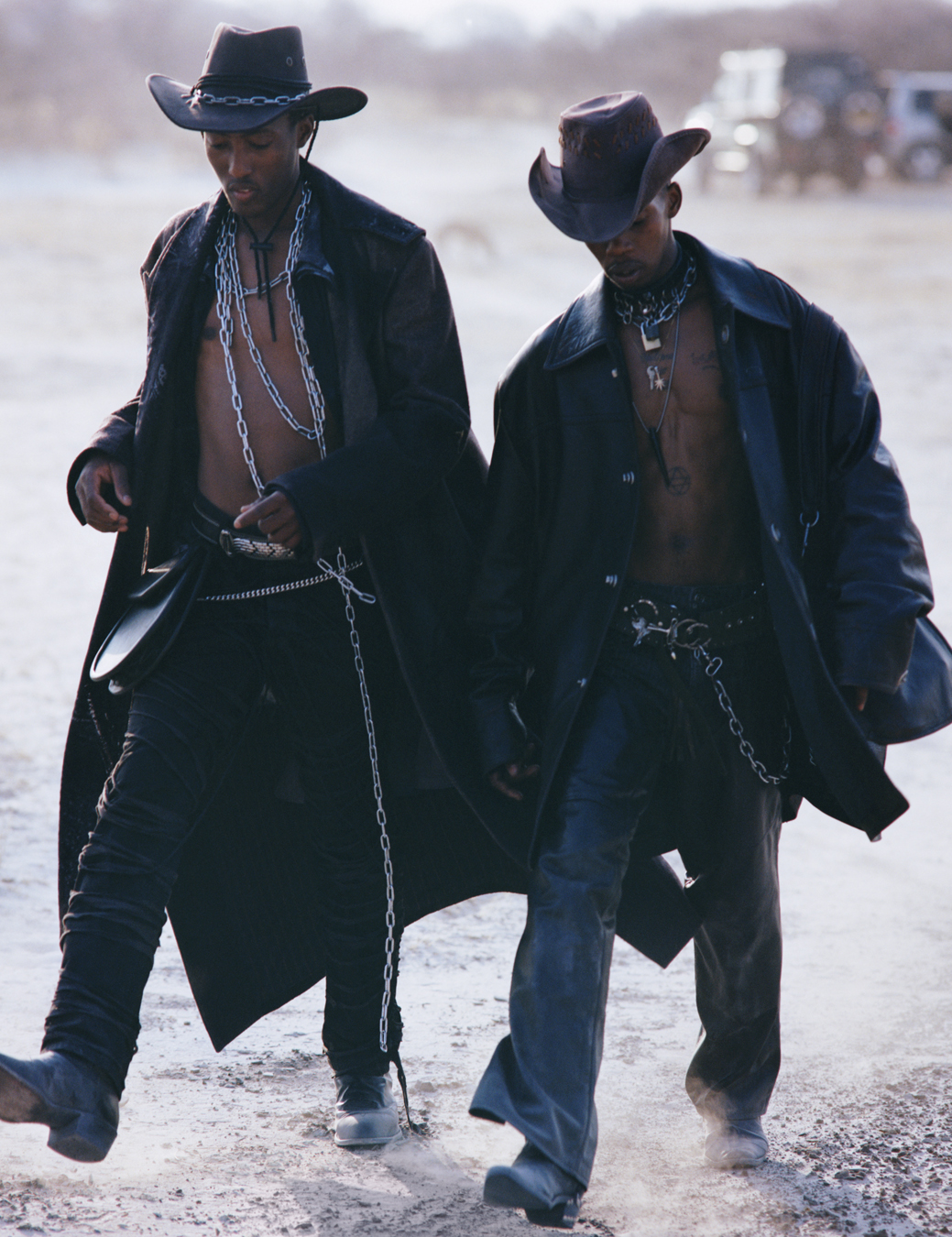 Botswana's heavy metal scene in cowboy outfits photographed by Oliver Hadlee Pearch for i-D’s The Royalty Issue, no. 370, Winter 2022