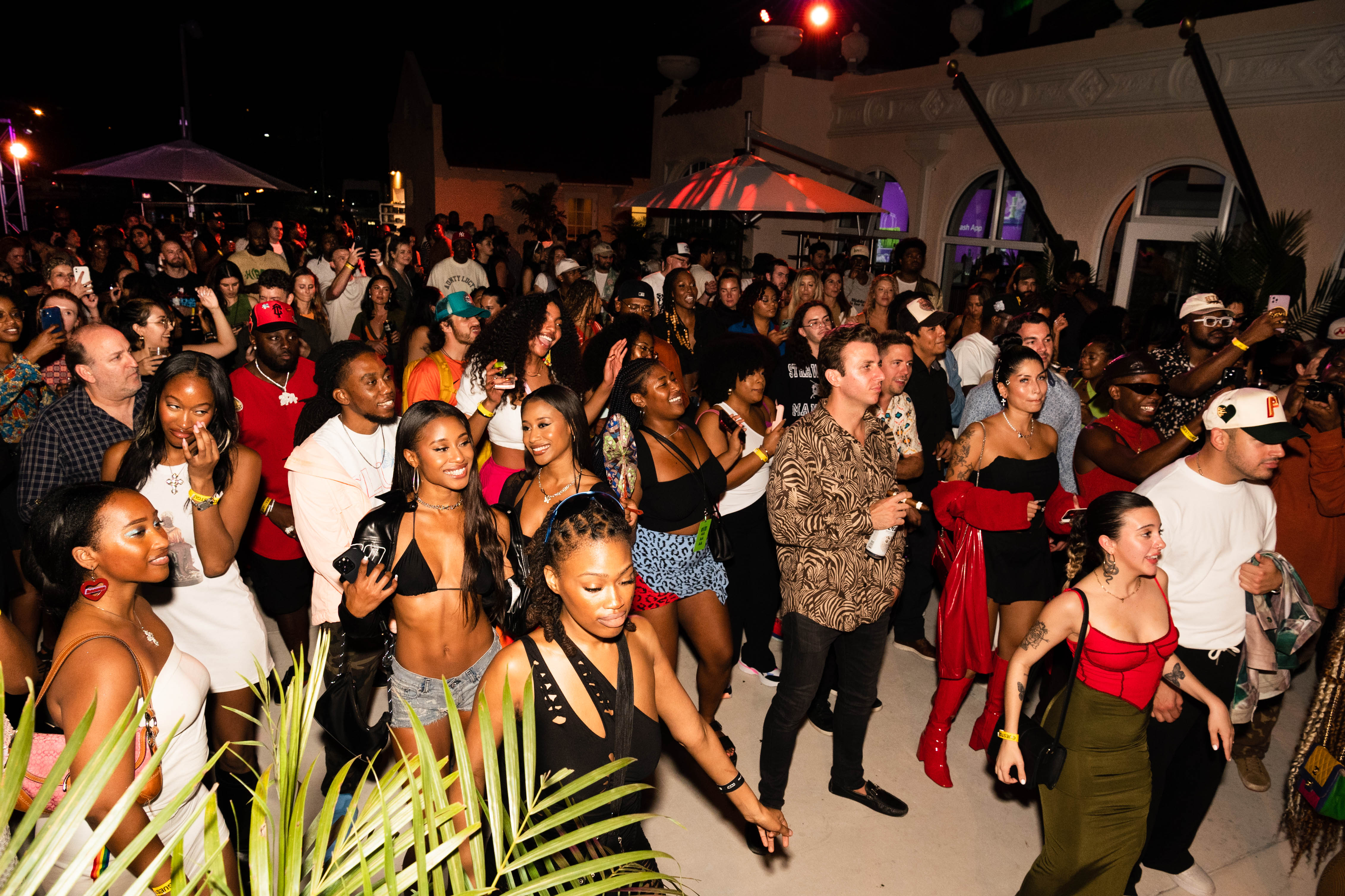 Shot of the party crowd at Art Basel Miami