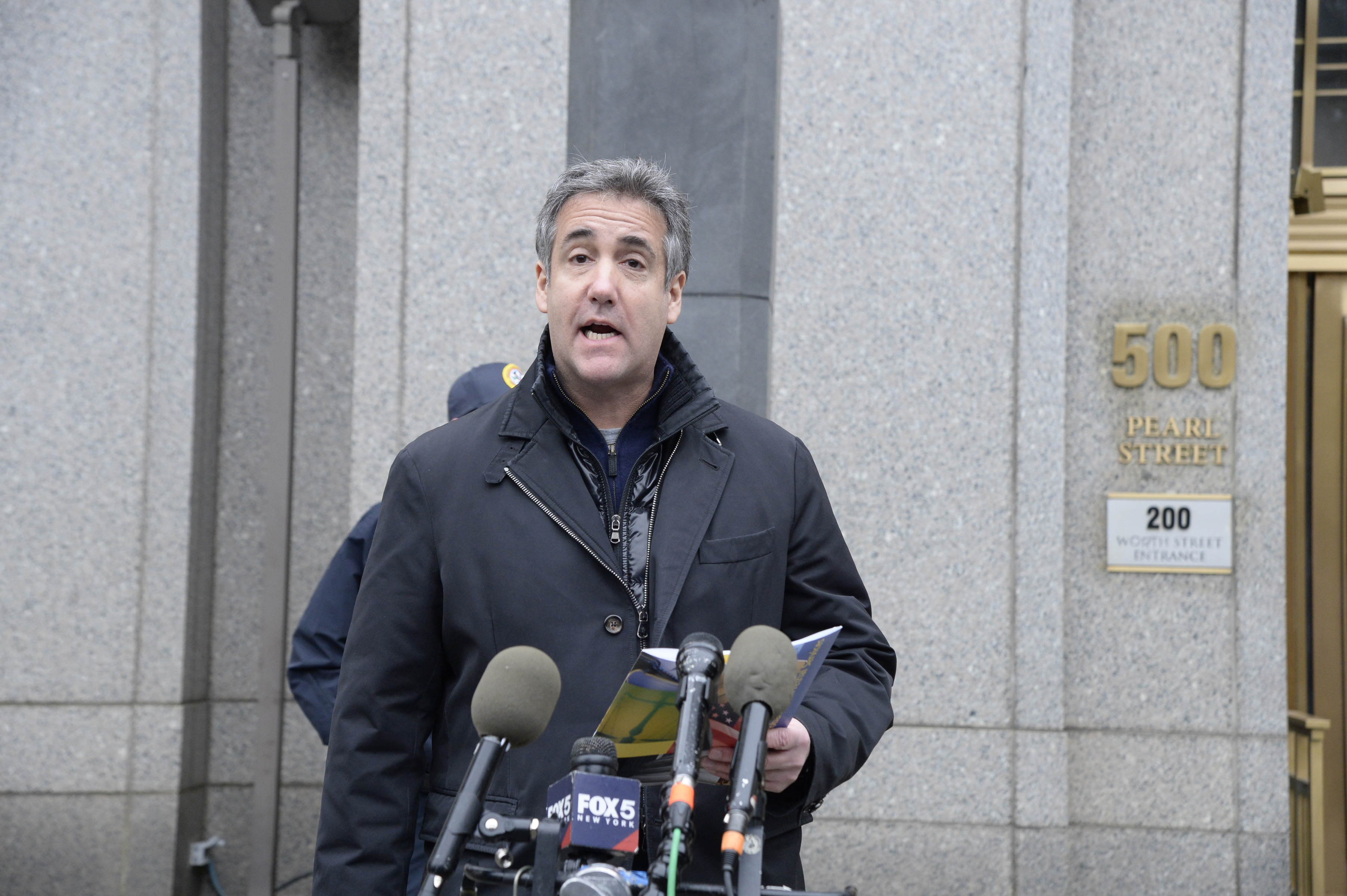 Michael Cohen, former personal lawyer to U.S. President Donald Trump, speaks during a news conference outside federal court in New York, U.S., on Monday, Nov. 22, 2021.(Jefferson Siegel/Bloomberg via Getty Images)