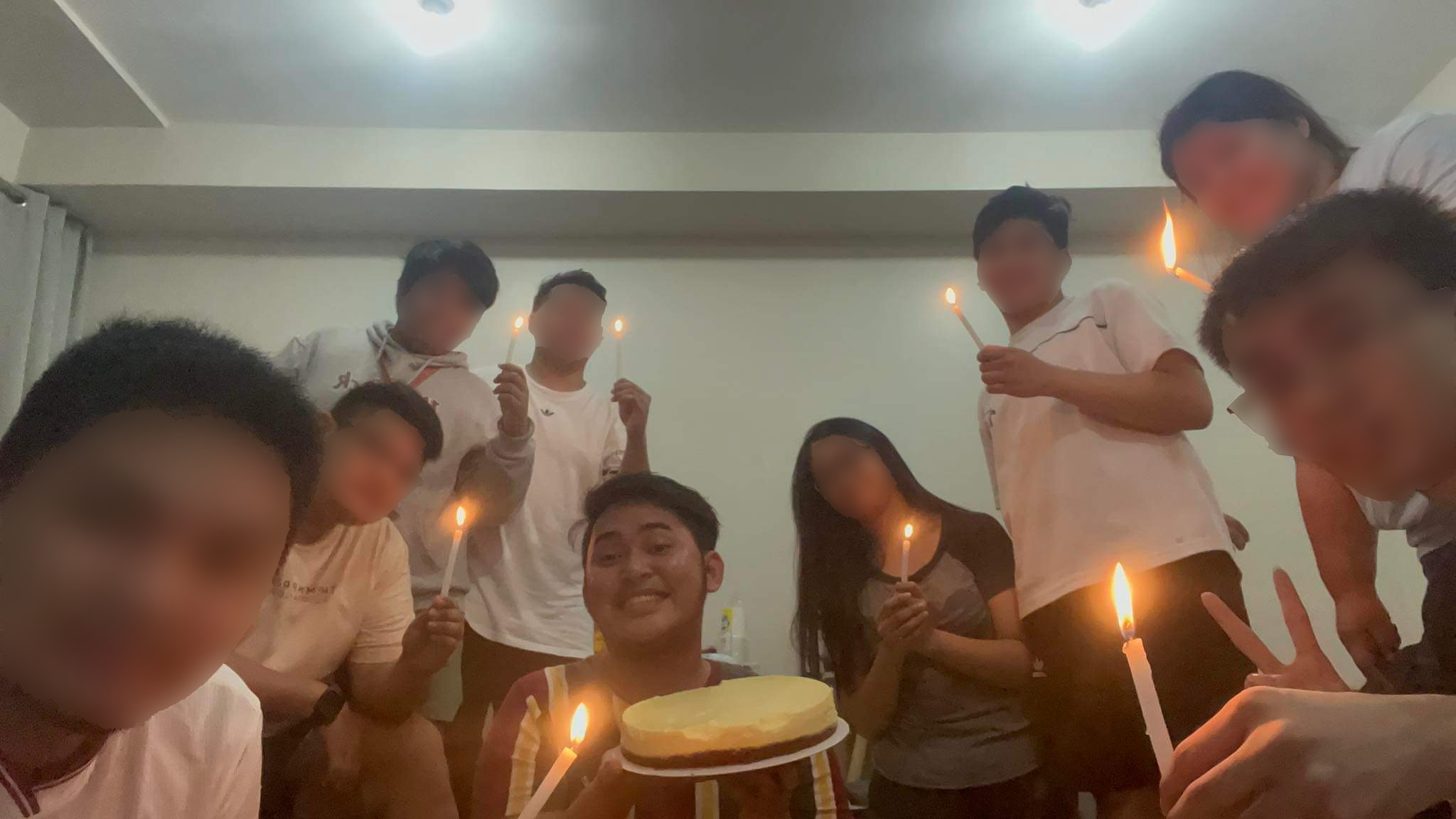John Matthew Salilig, alleged victim of university hazing rituals in the Philippines, celebrates his birthday with friends. Photo: Supplied