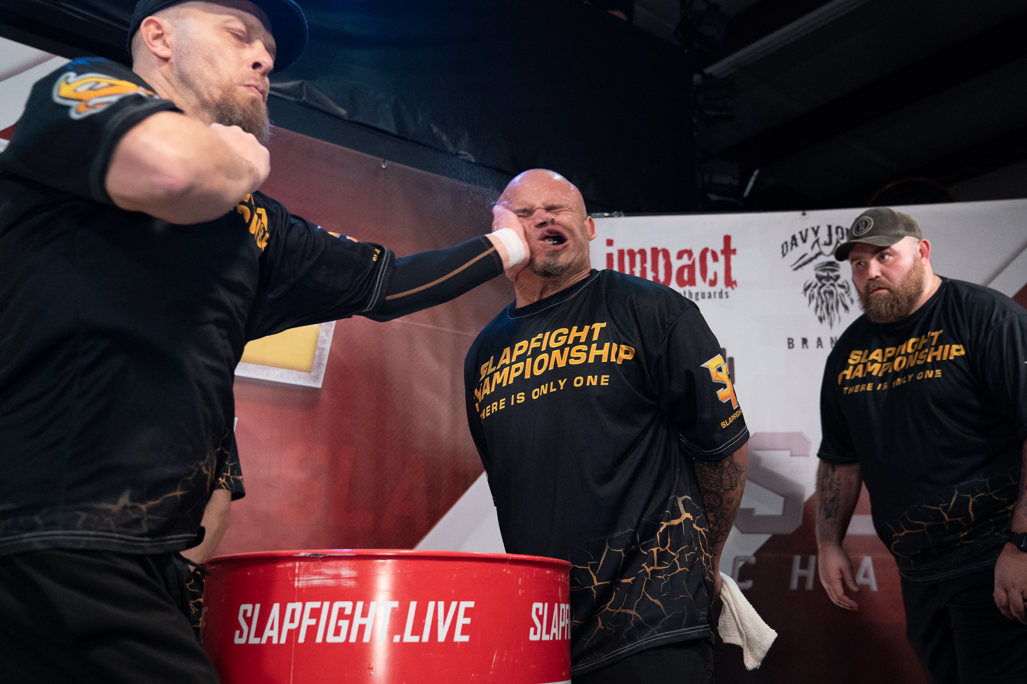 A competitor being slapped at SlapFight Championships
