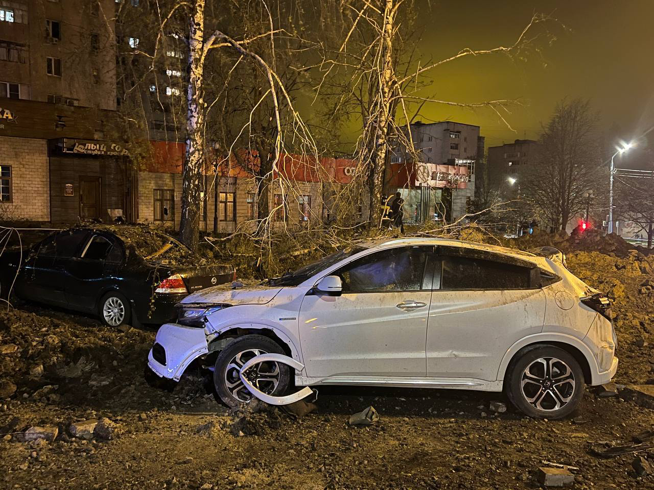 Damaged cars in Belgorod. Photo: Belgorod Region Governorate / Handout/Anadolu Agency via Getty Images