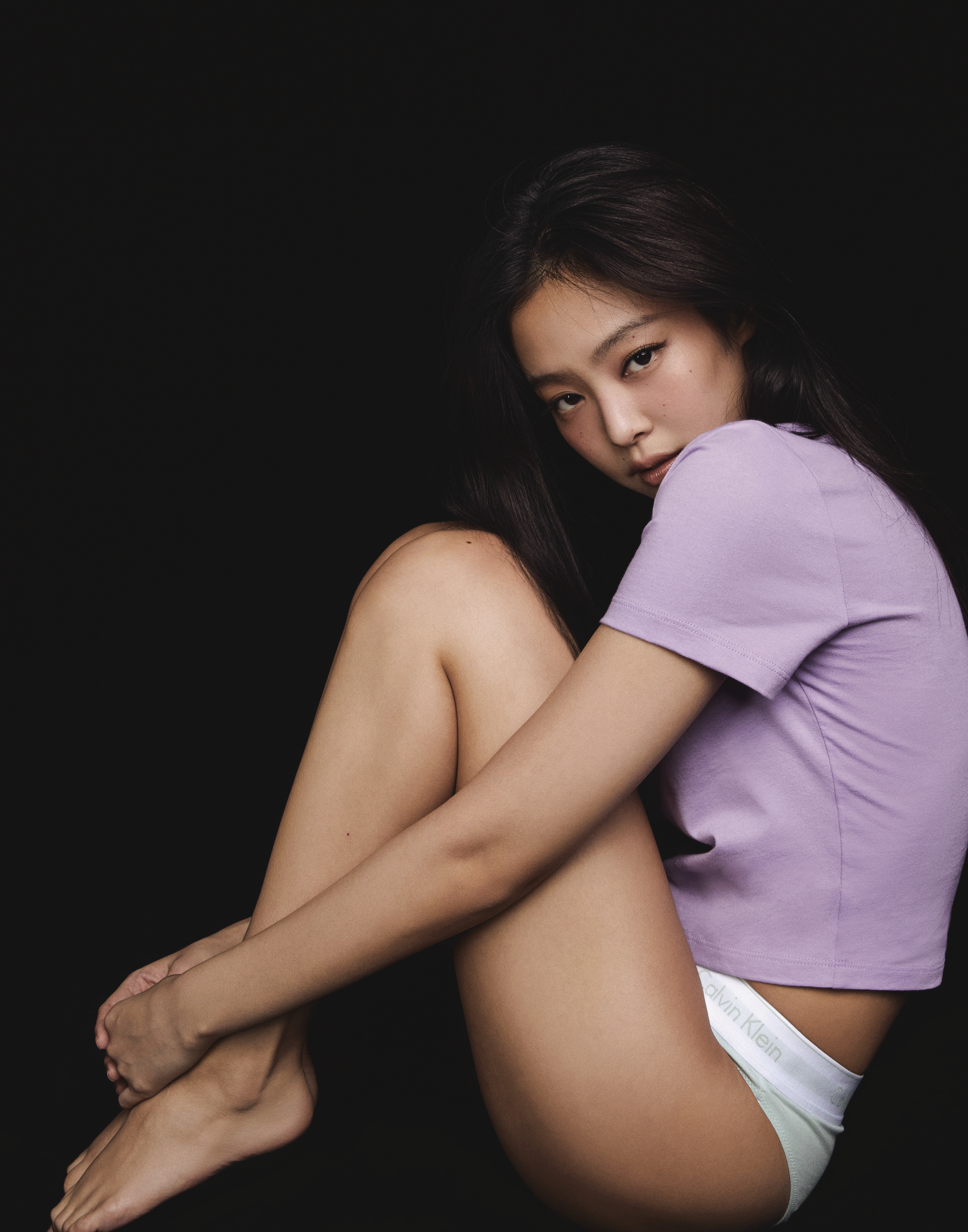 Jennie wearing her Calvin Klein capsule collection