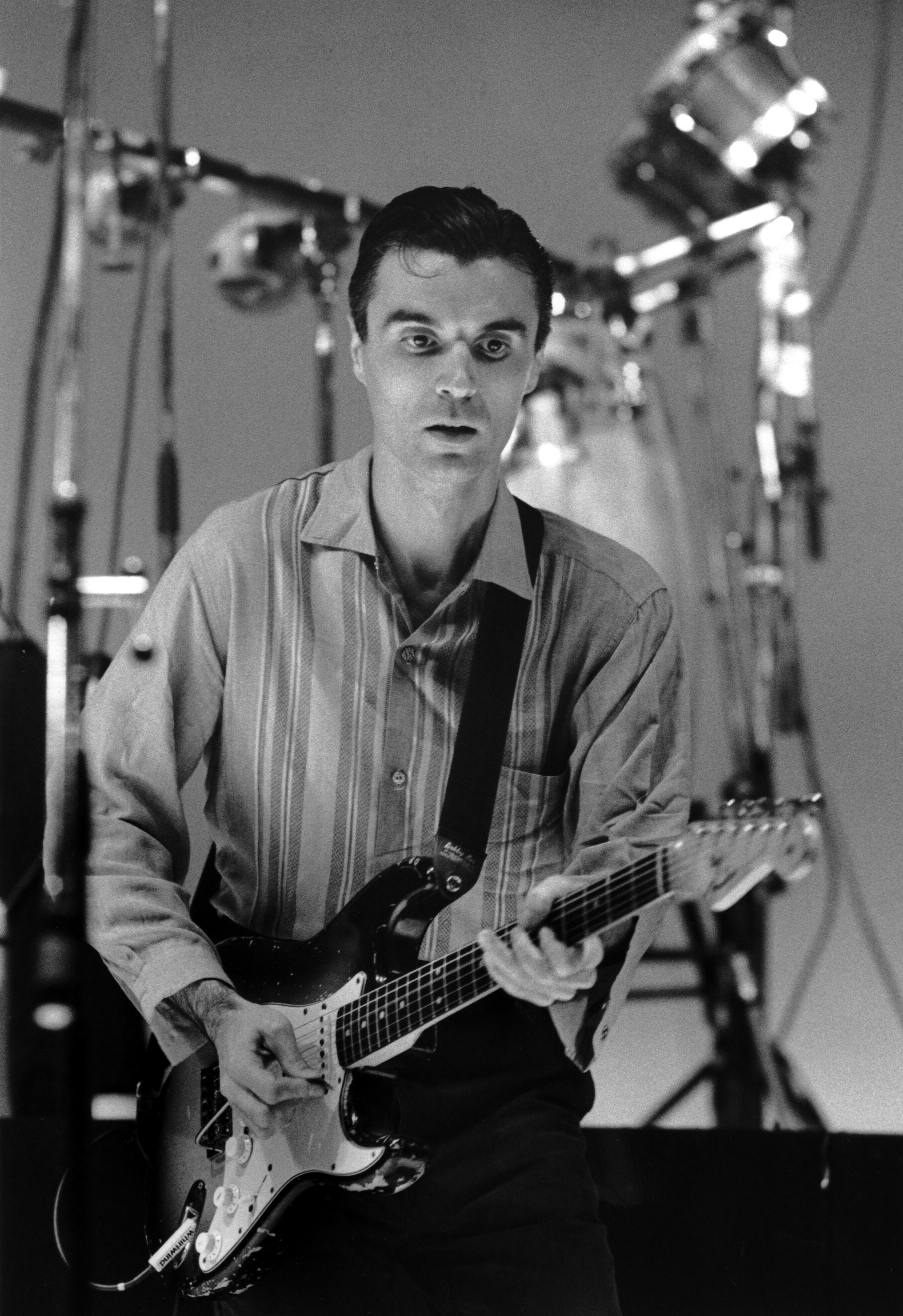 David Byrne performing with the Talking Heads in 1982
