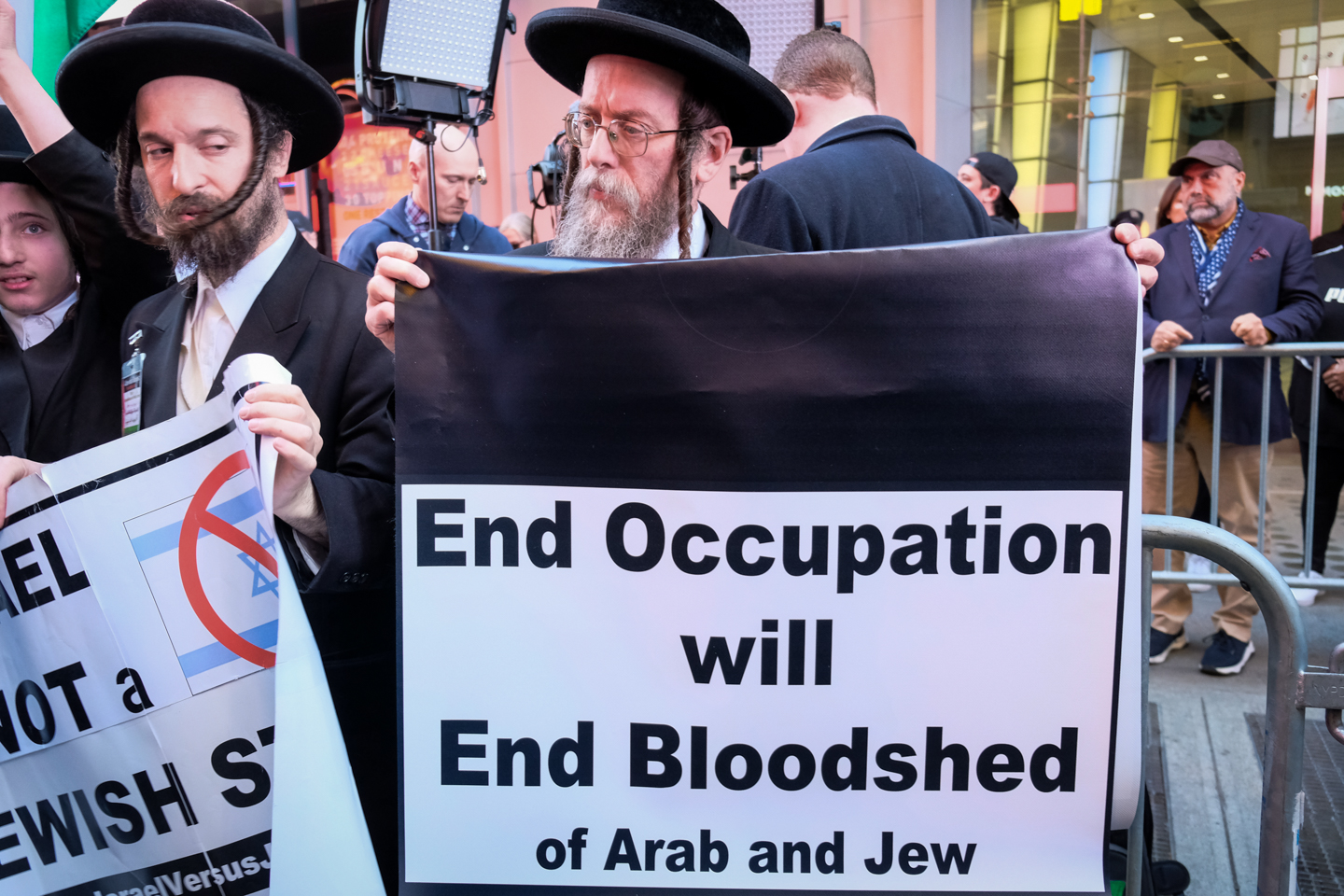 Moses Buchinger, 67, of the Neturei Karta, a sect of Judaism that calls for the 