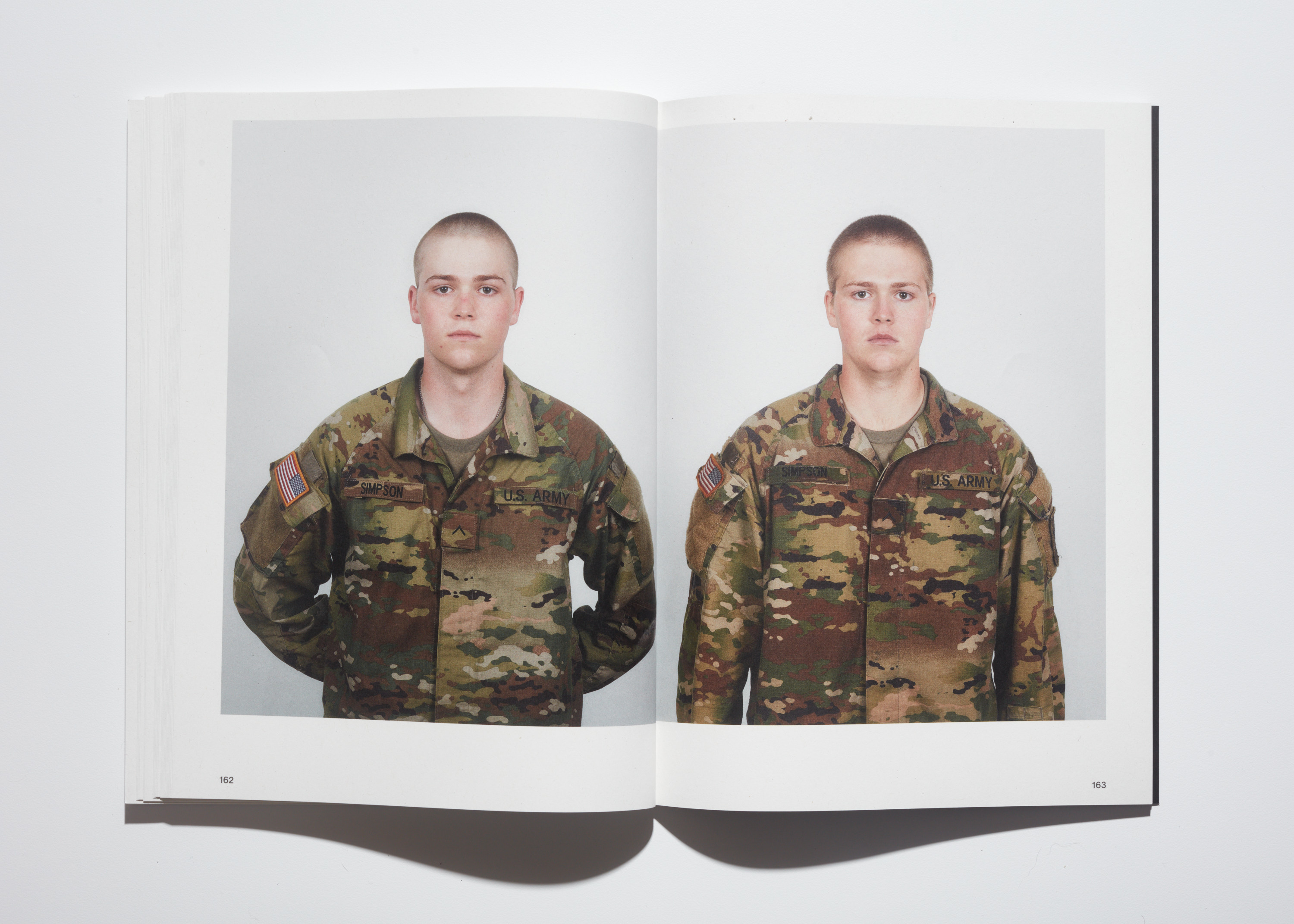 US army recruit Simpson before and after training, photographed by Jason Koxvold