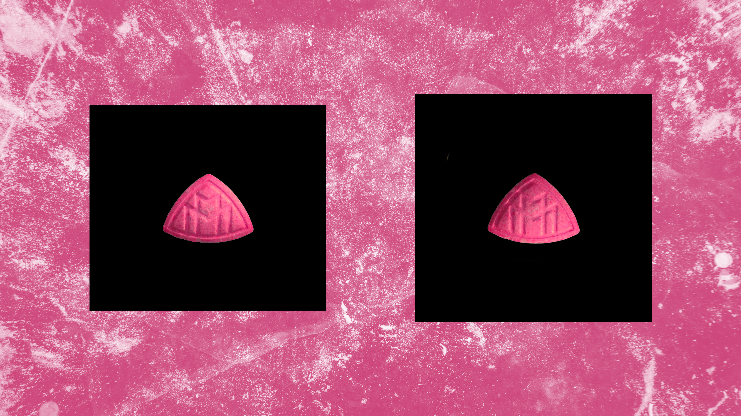 Eine rosa Pille mit Maybach-Logo auf rosa Hintergrund