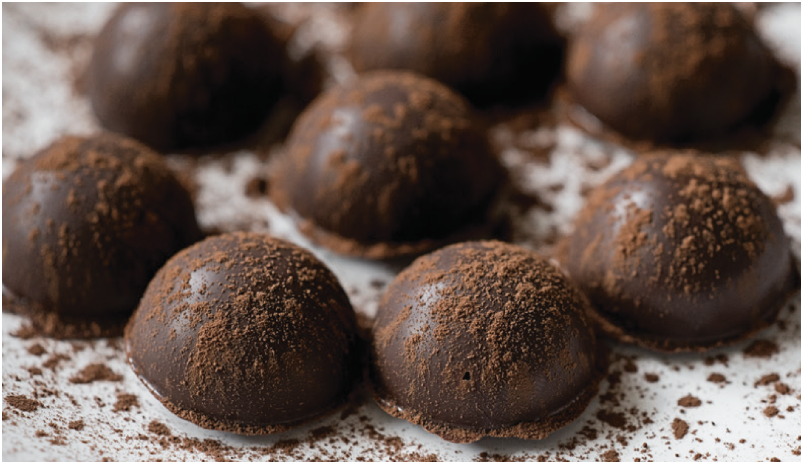 Lime ginger and dark chocolate truffles with magic mushrooms