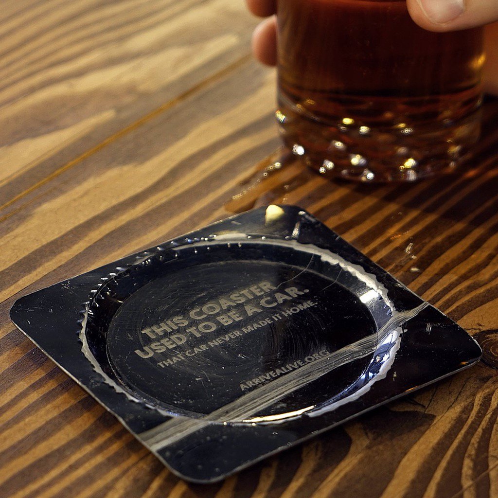 Why This Bar s Coasters Are Made from Wrecked Cars