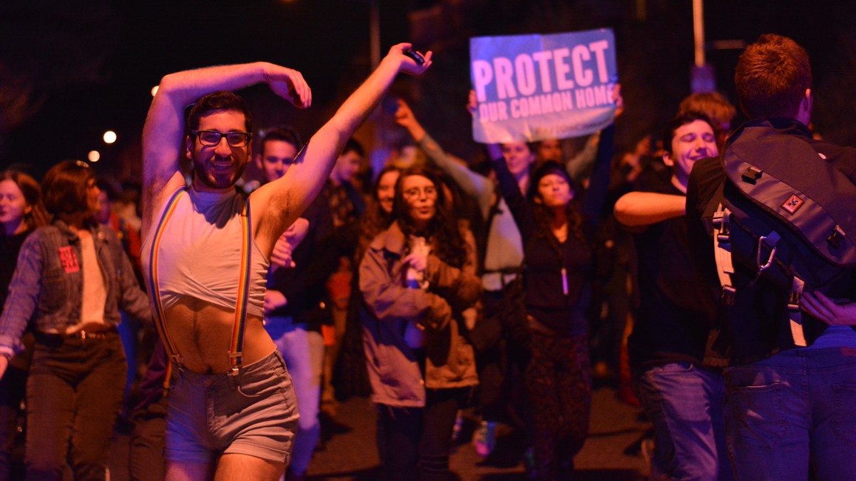 Queer dance party thrown outside new VPs house to protest 
