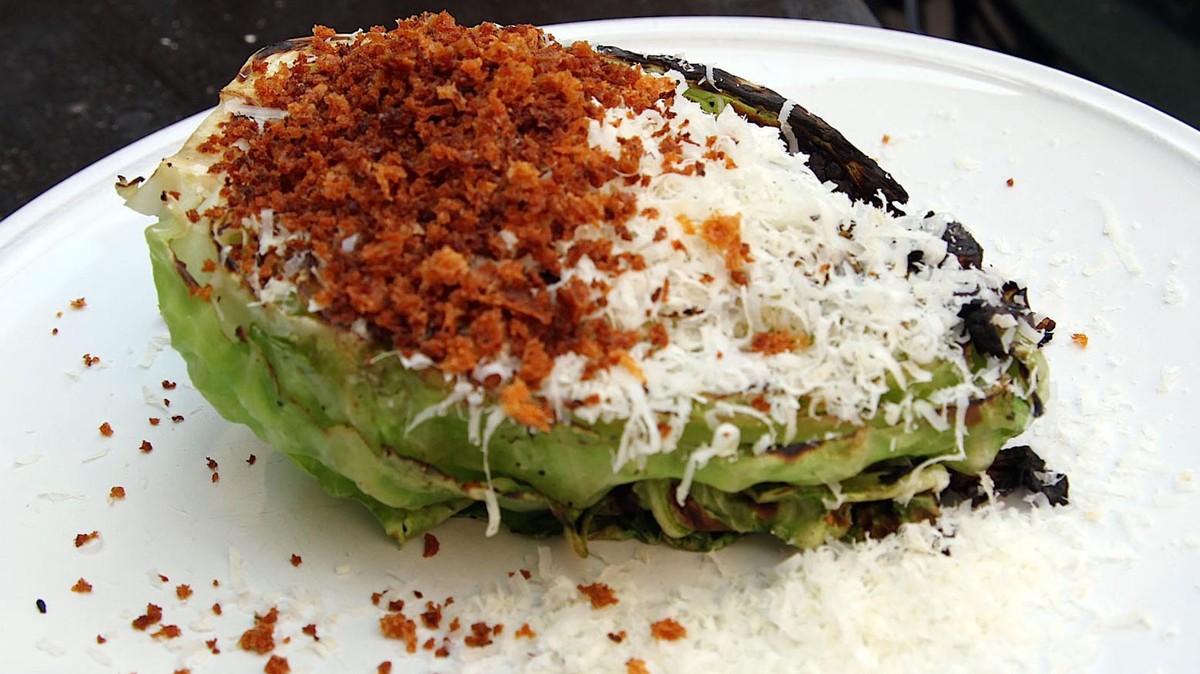 Hot SauceSoaked Bread Crumbs Turn Grilled Cabbage Into More Than a