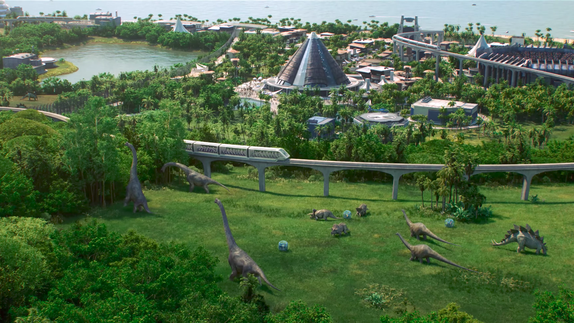 Em jogo de “Jurassic World”, administre um parque de dinos
