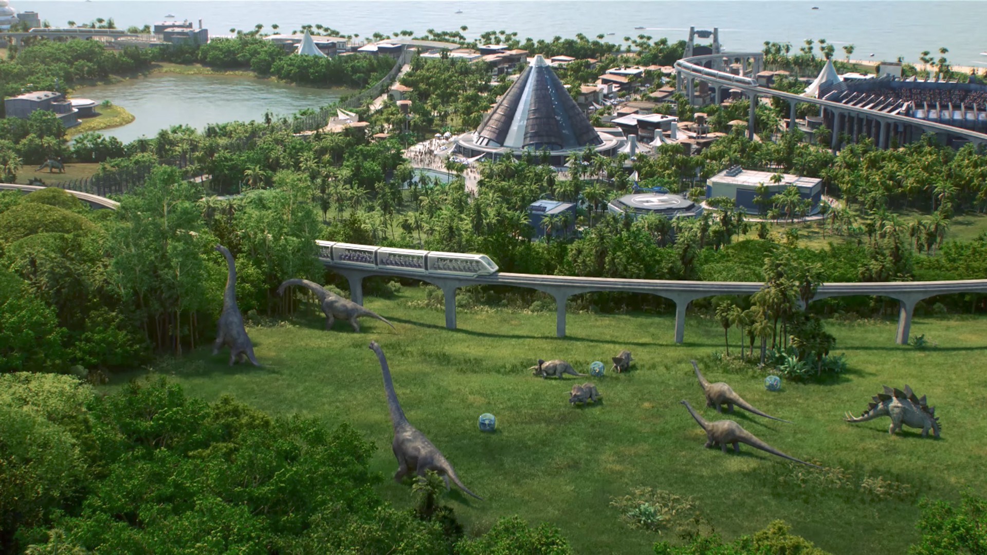 Em jogo de “Jurassic World”, administre um parque de dinos