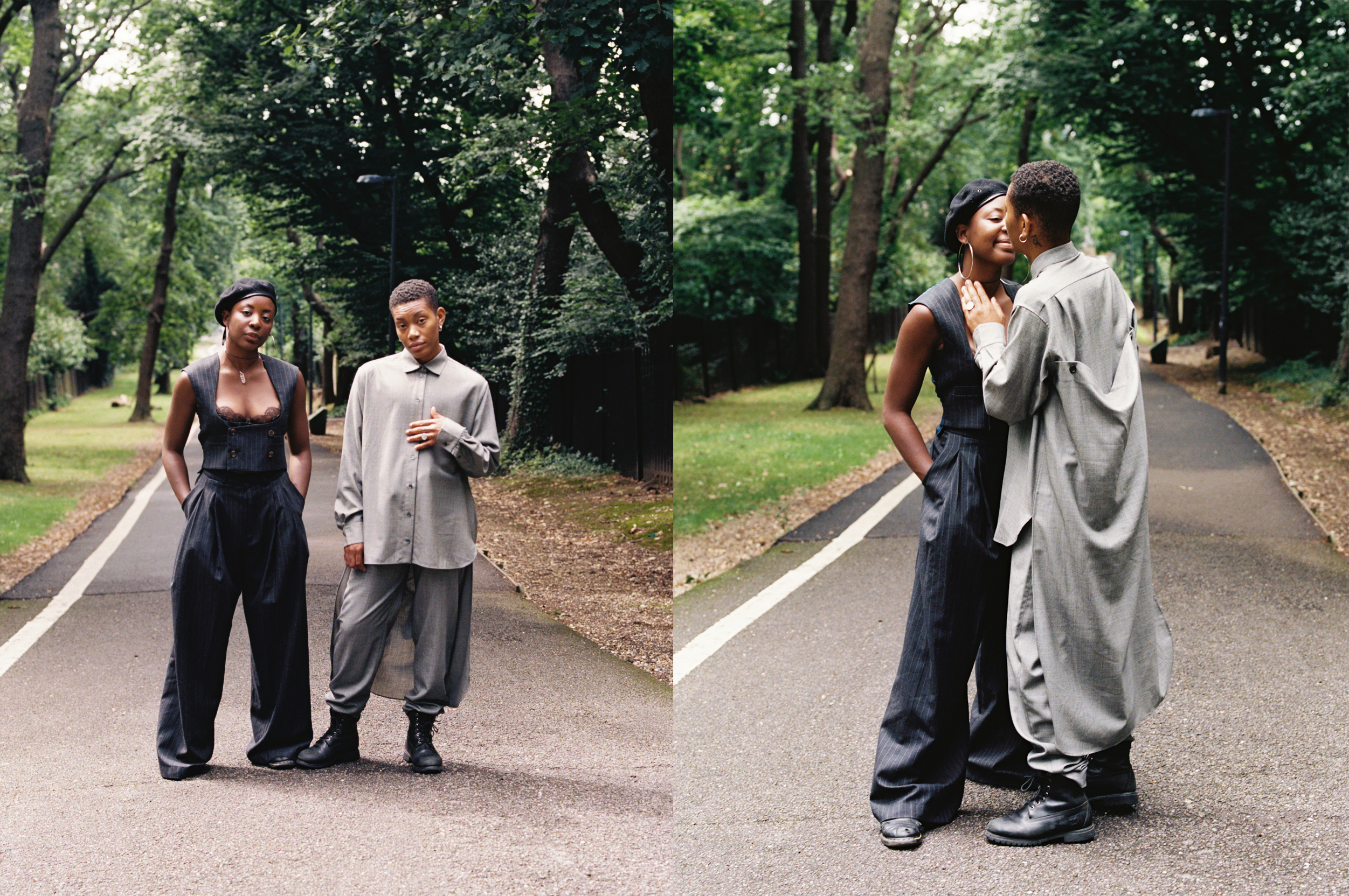 an intimate portrait of a young couple in love
