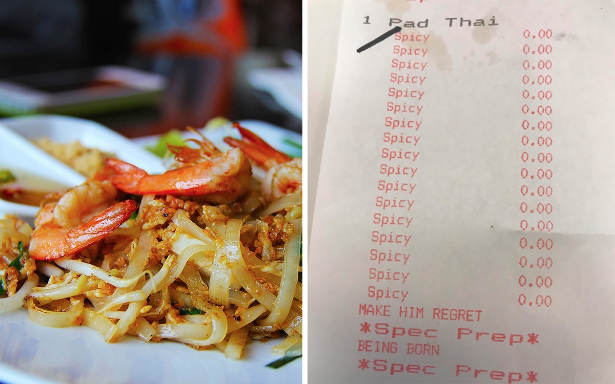 Man Orders Extra Spicy Pad Thai, Receipt Promises He
