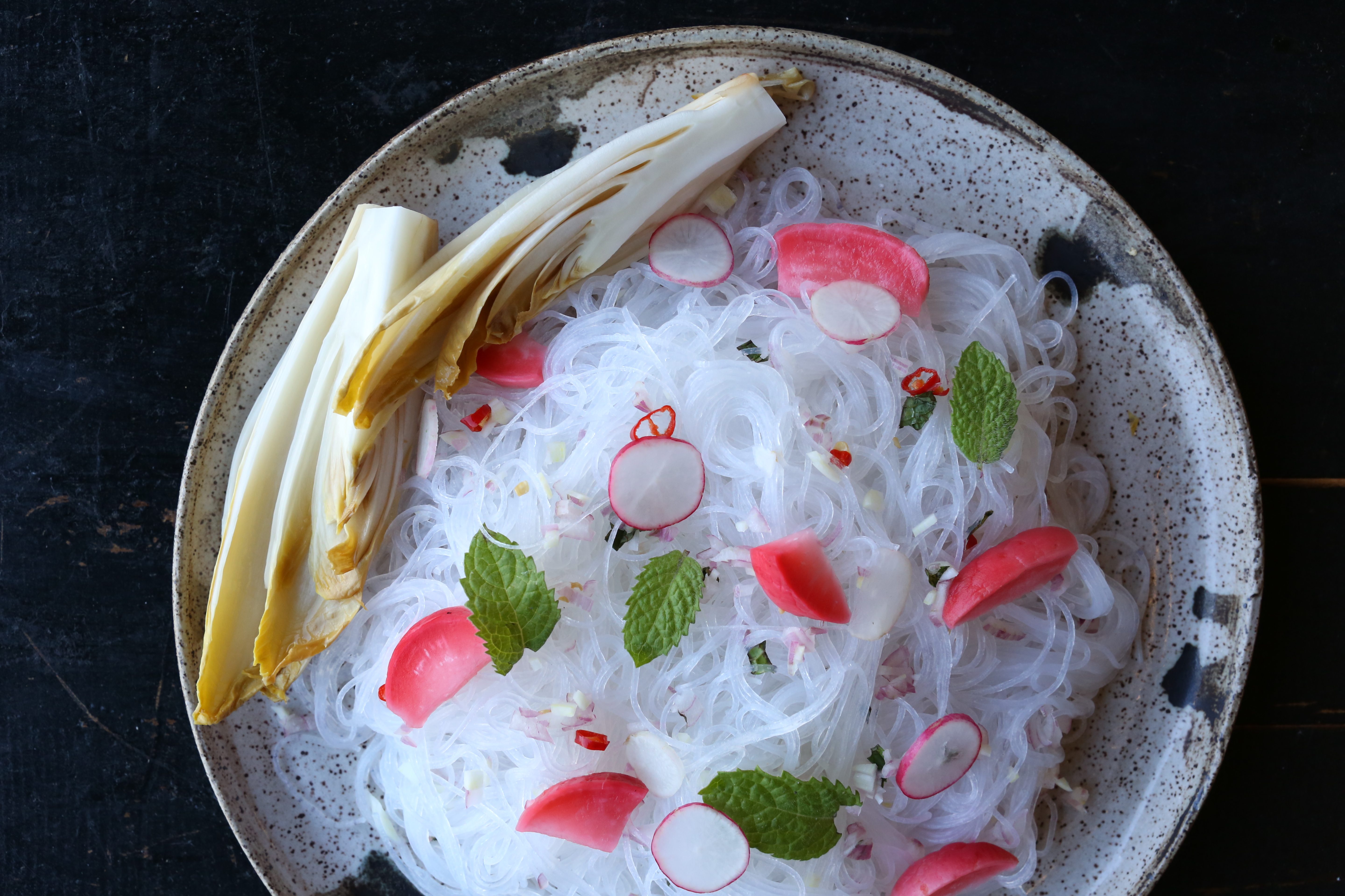 Radish and Chicory Glass Noodle Salad
