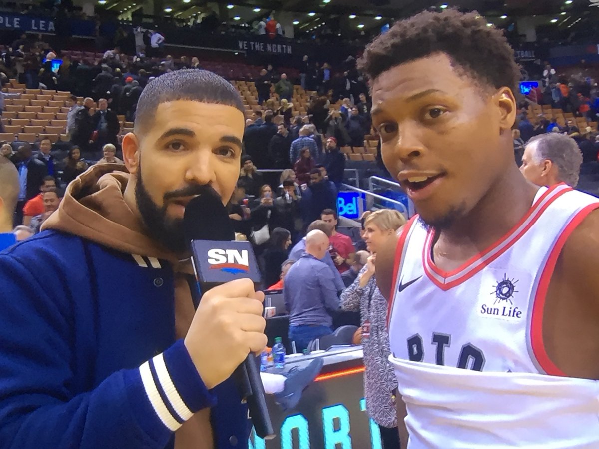 Drake Was a Sideline Reporter at the Raptors Game Last Night