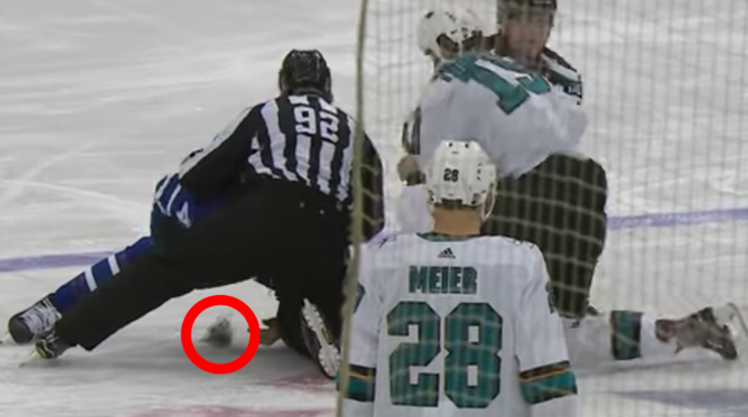 Part Of Joe Thornton's Beard Got Ripped Out During A Hockey Fight