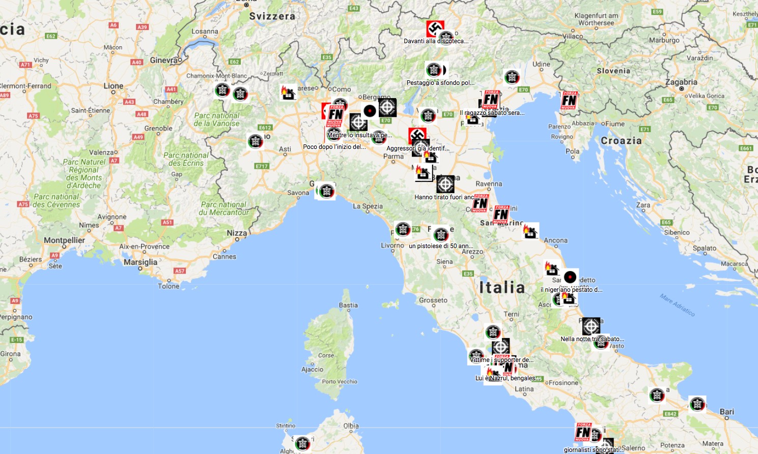 fascismo italiano mappa