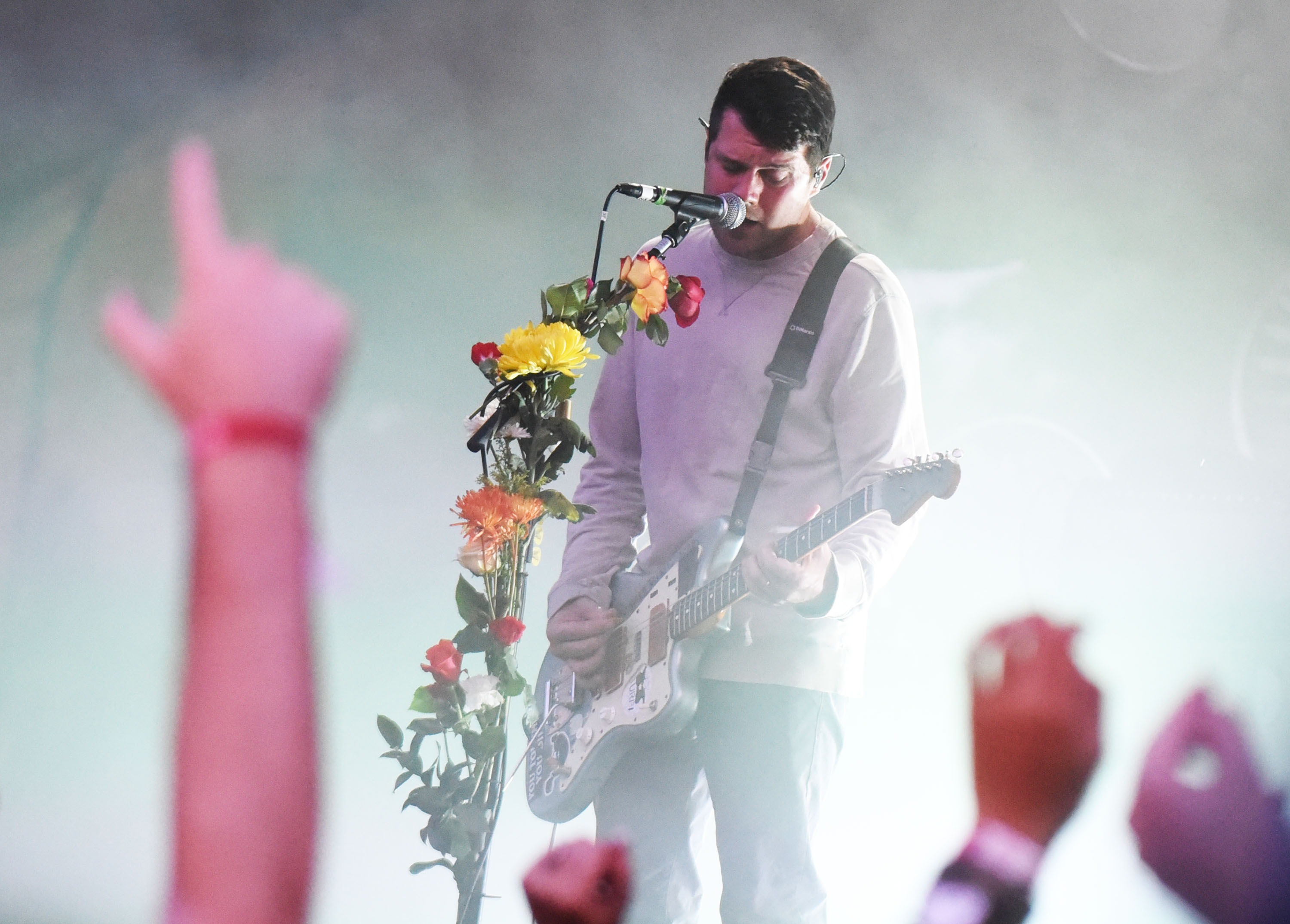 Vocalist Guitarist Jesse Lacey of Brand New performs during the 2008, FilmMagic
