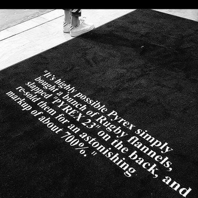 In Fashion Bootlegging Is No Longer Something To Hide But Flout The Virgil Abloh Rug That Es Four Pins