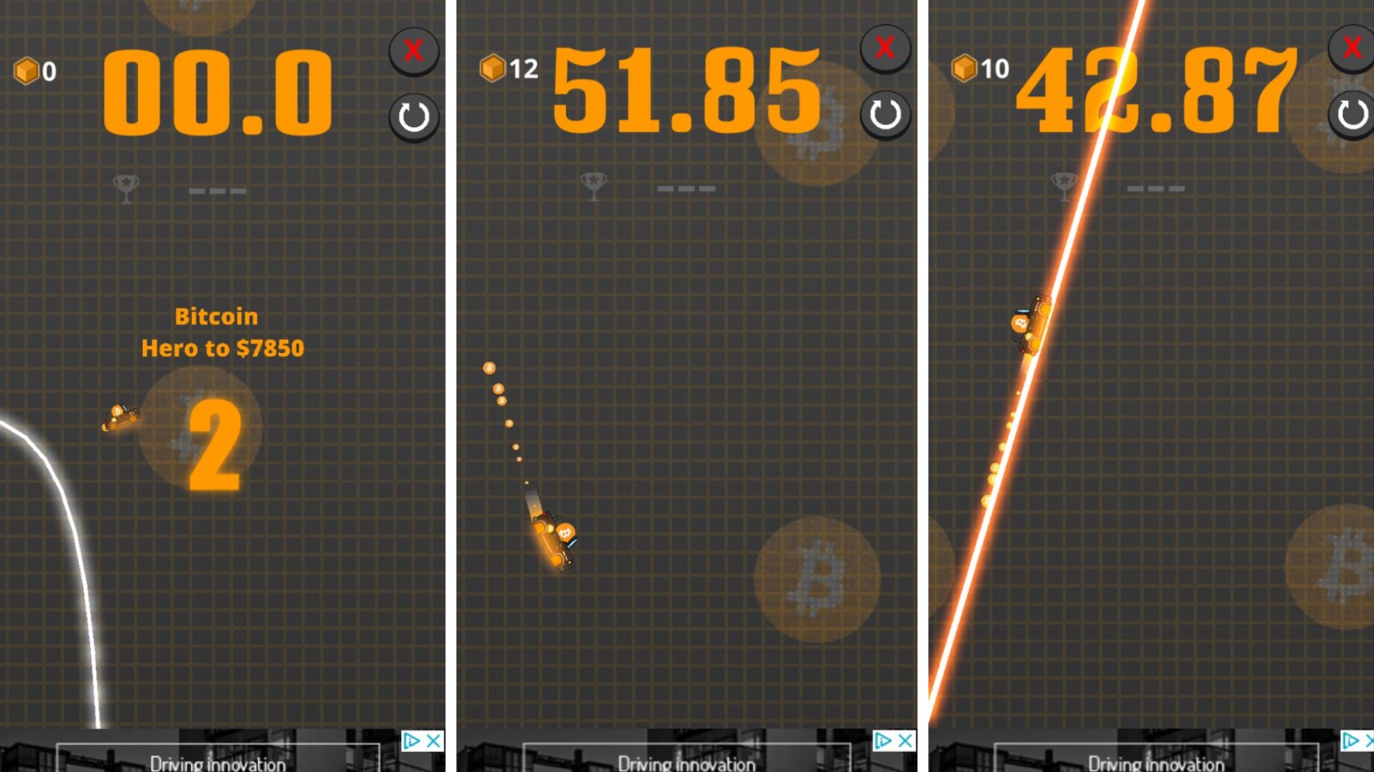 This Game Turns Bitcoin Value Charts I!   nto Racetracks Vice - 