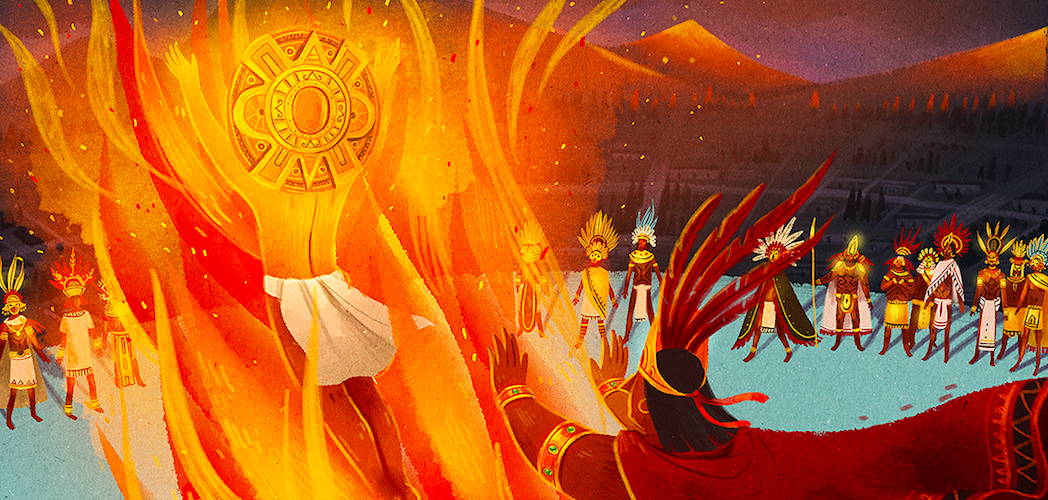 El sacrificio del Sol Azteca y