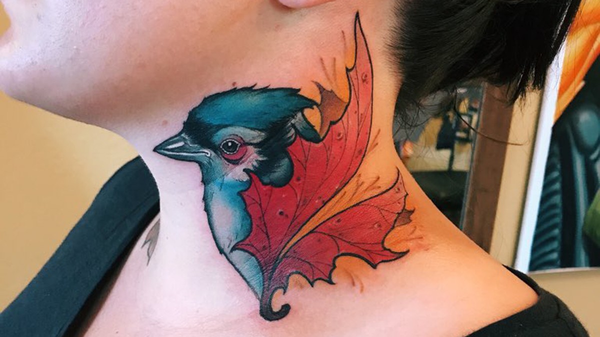 The Girl With the Accidental Blue Jays Neck Tattoo