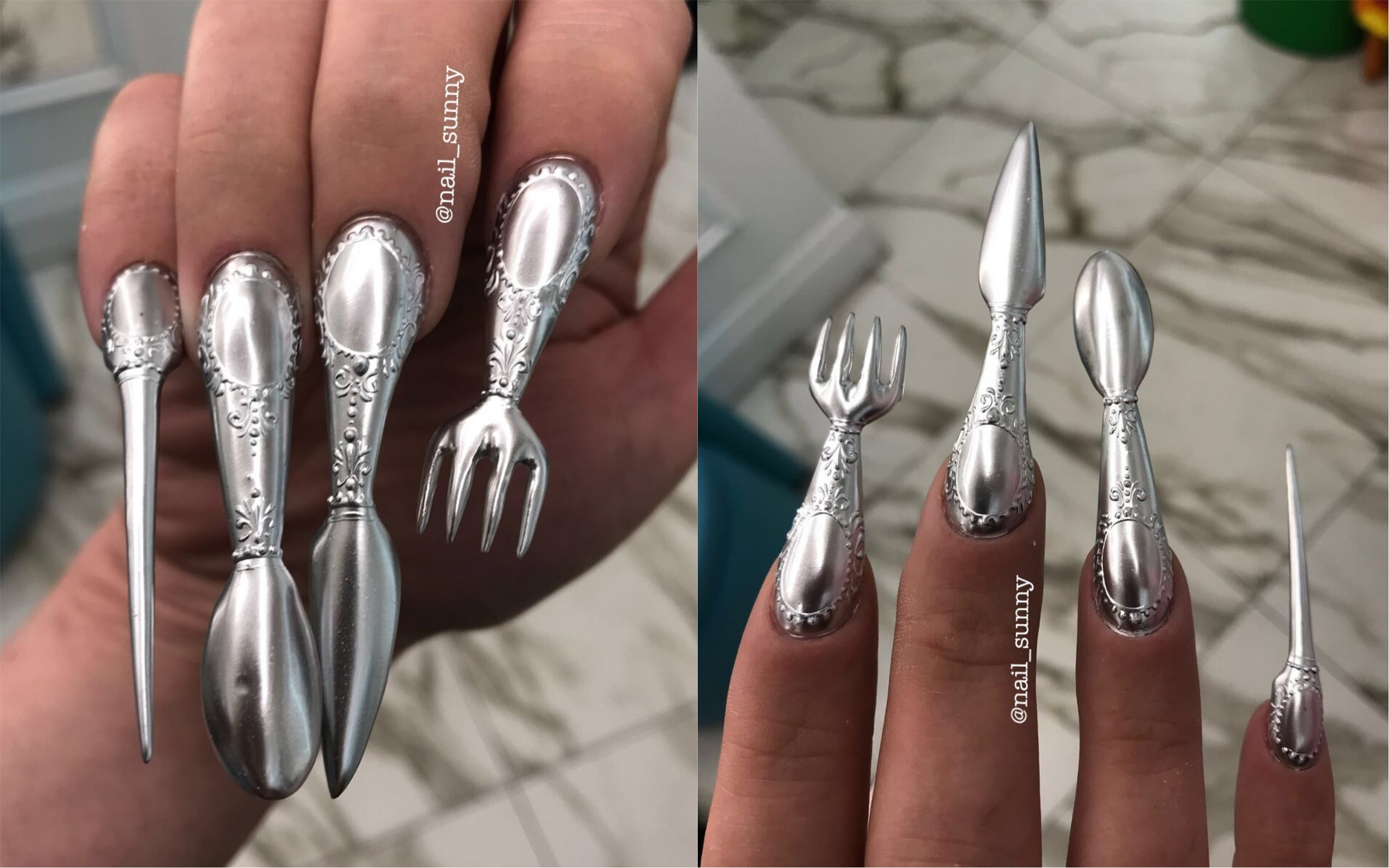 This Nail Salon Will Put An Entire Set Of Usable Cutlery On Your Fingernails