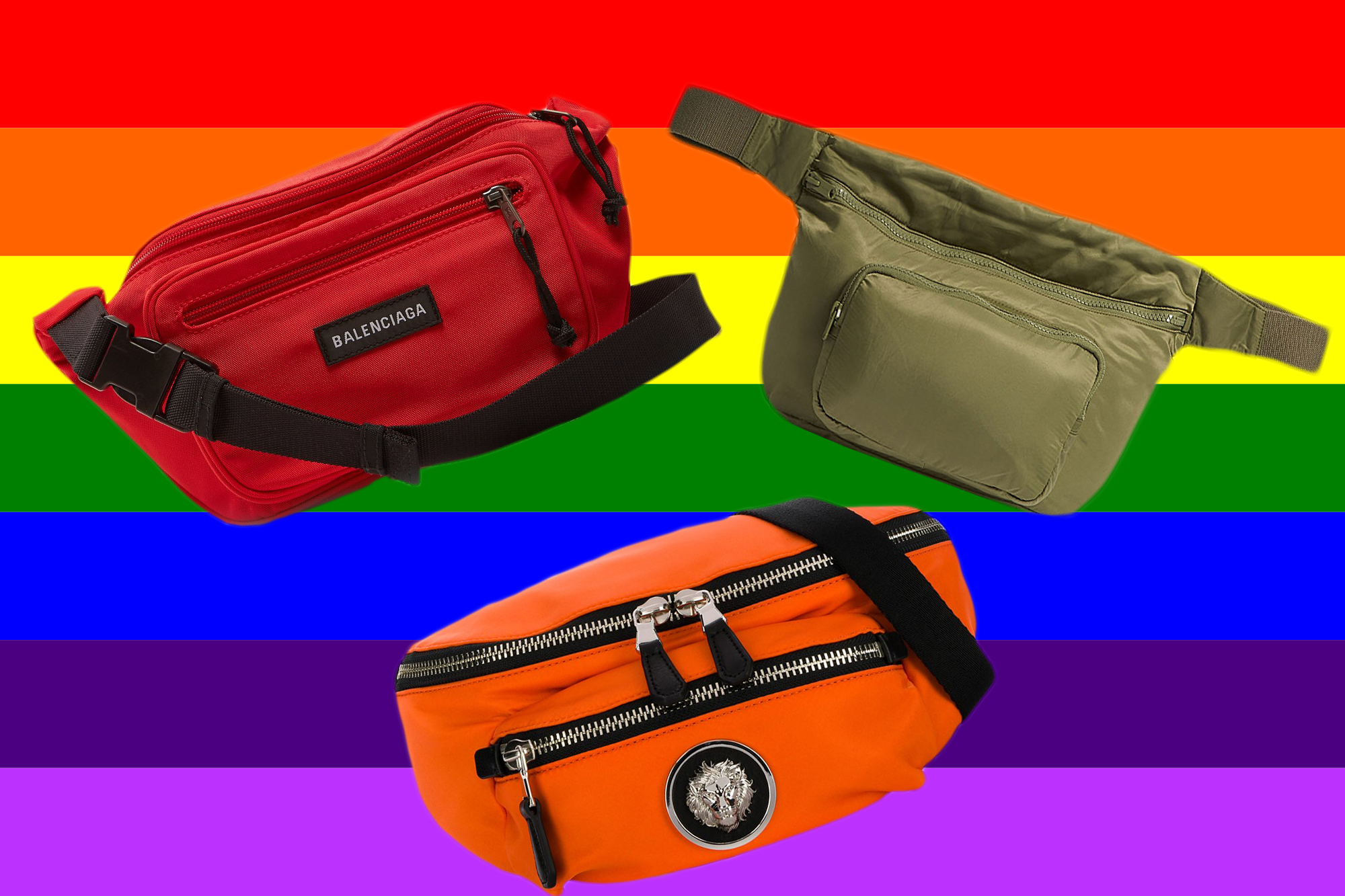 Wild Rainbow Fanny Pack, Festival Bum Bag, Belt Bag