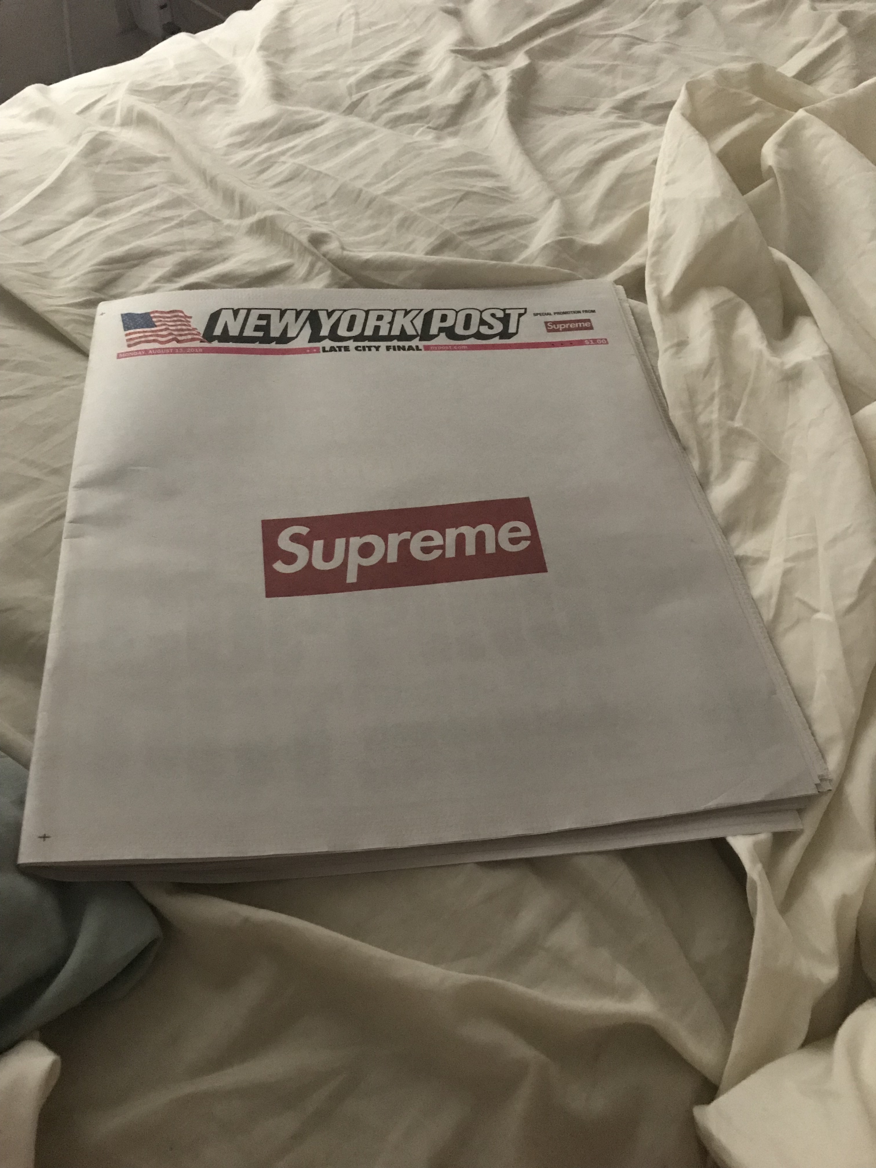 Supreme New York Post **Actual Cover** 100% Guaranteed 