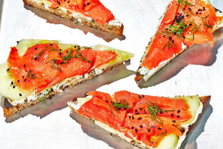 Smoked Alaska Salmon Toasts Recipe