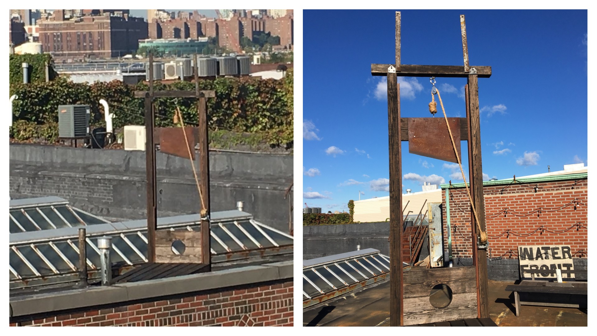 The Story Behind The Mysterious Guillotine On A Brooklyn Roof