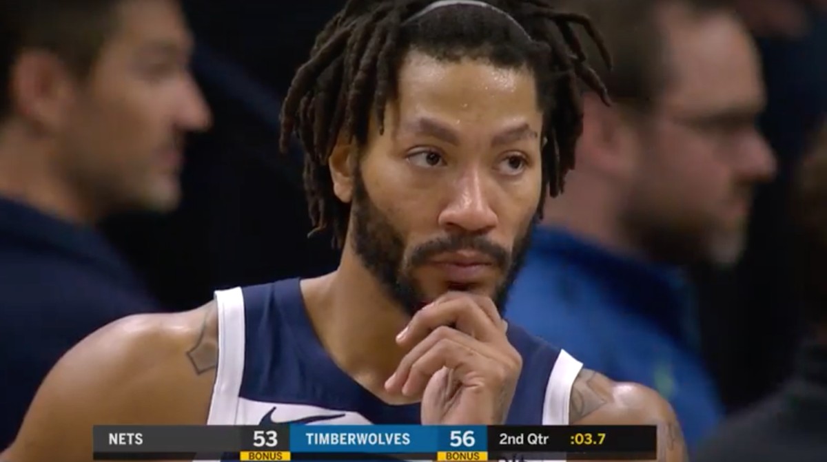 Derrick Rose Is Always On Court When Players Suffer Gruesome Leg Injuries