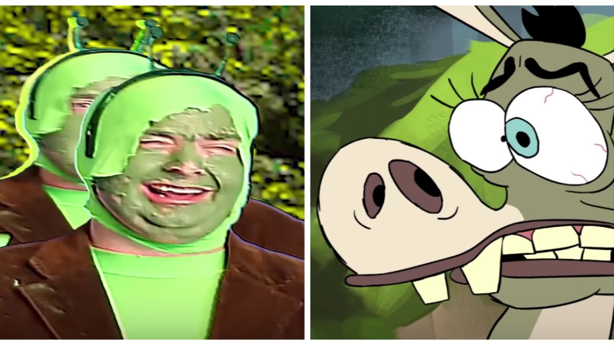 O trailer de "Shrek Retold" parece um sonho febril. 