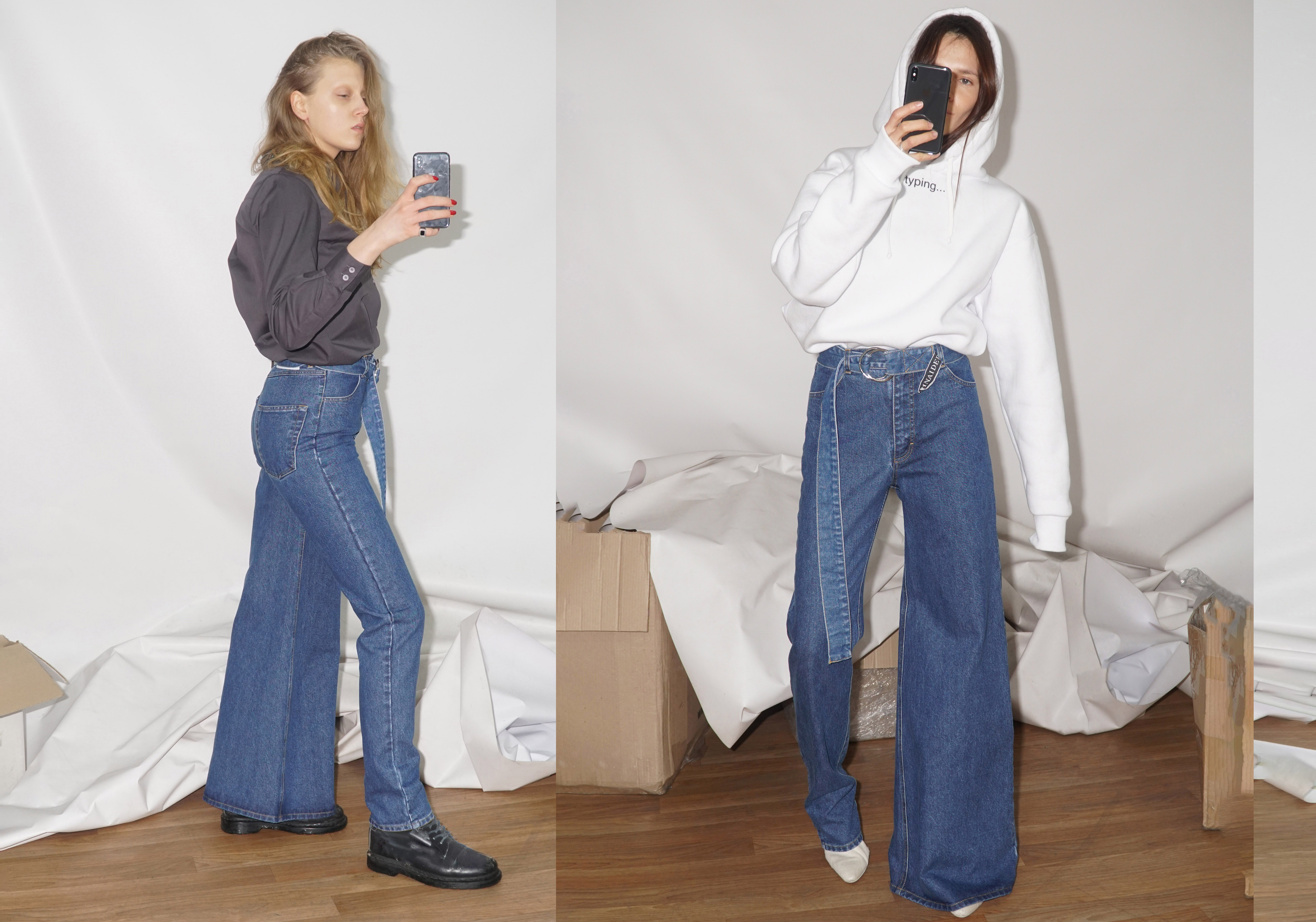 asymmetrical jeans