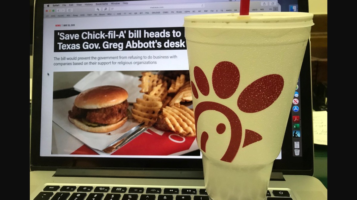 Texas Governor Risks His Laptop to Save Chick-fil-A’s Right to Be