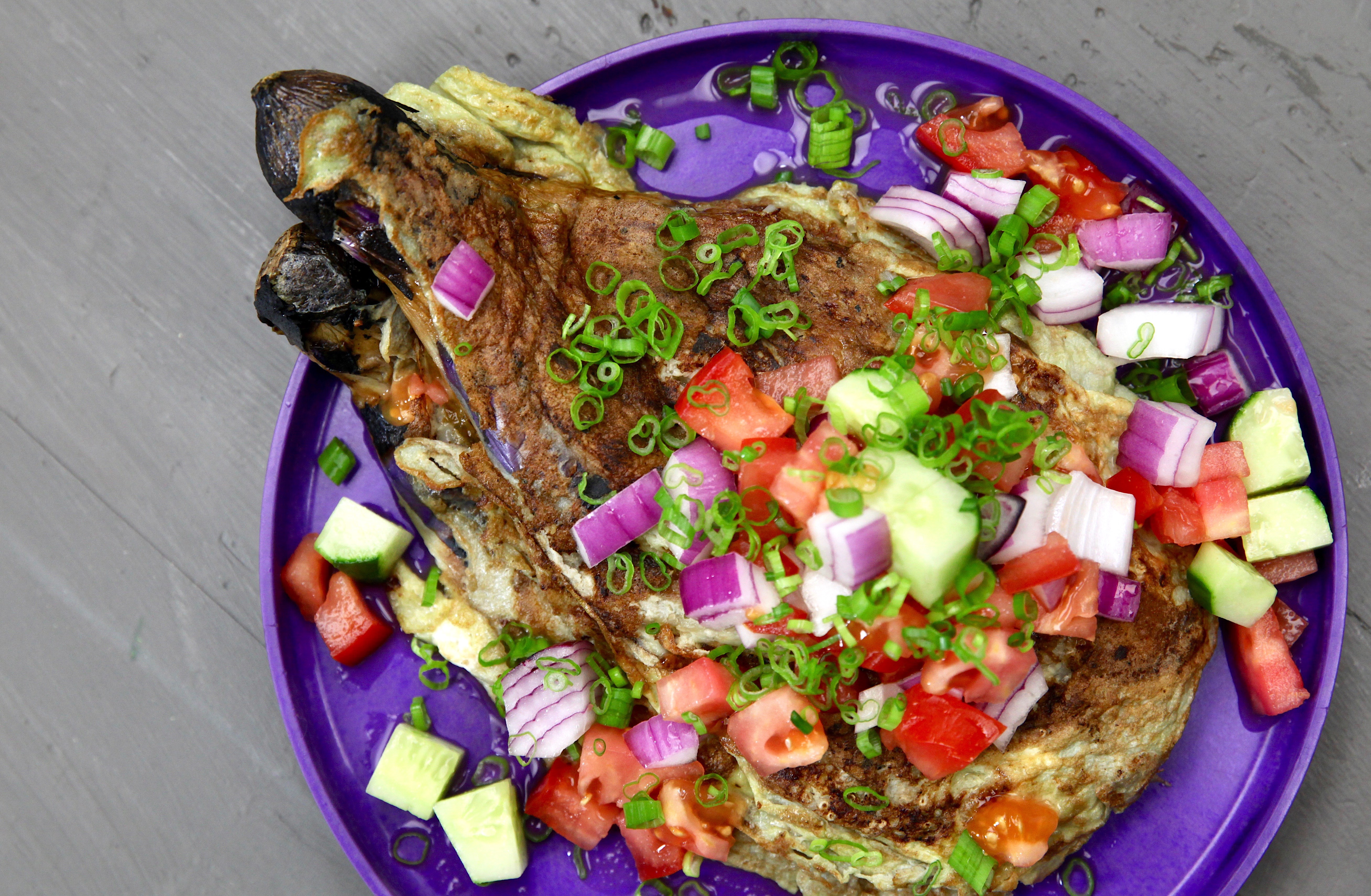 Filipino Eggplant Omelette Recipe (Tortang Talong)