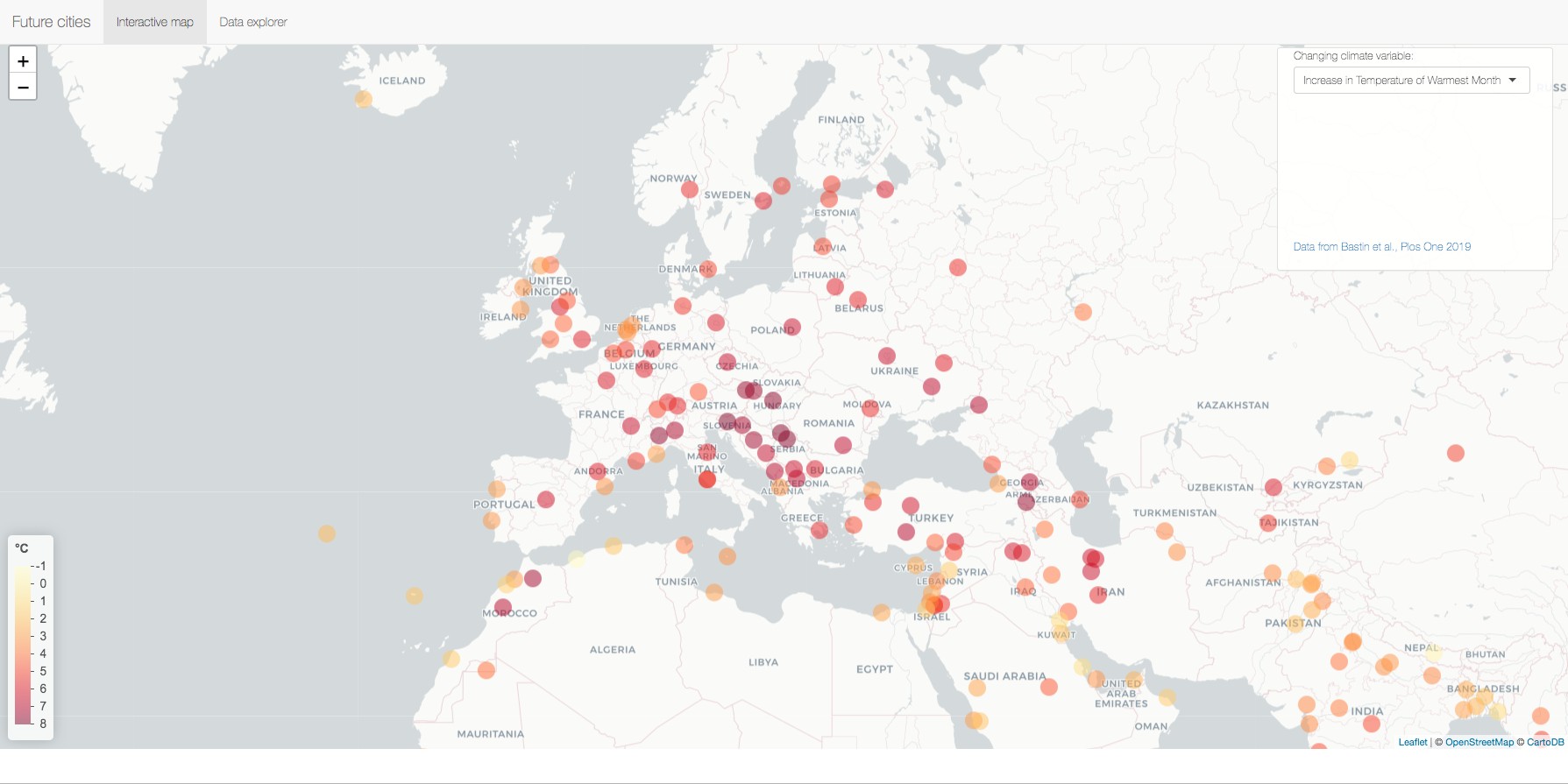 Questa mappa mostra quanto farà caldo nelle nostre città nel 2050, e fa  paura